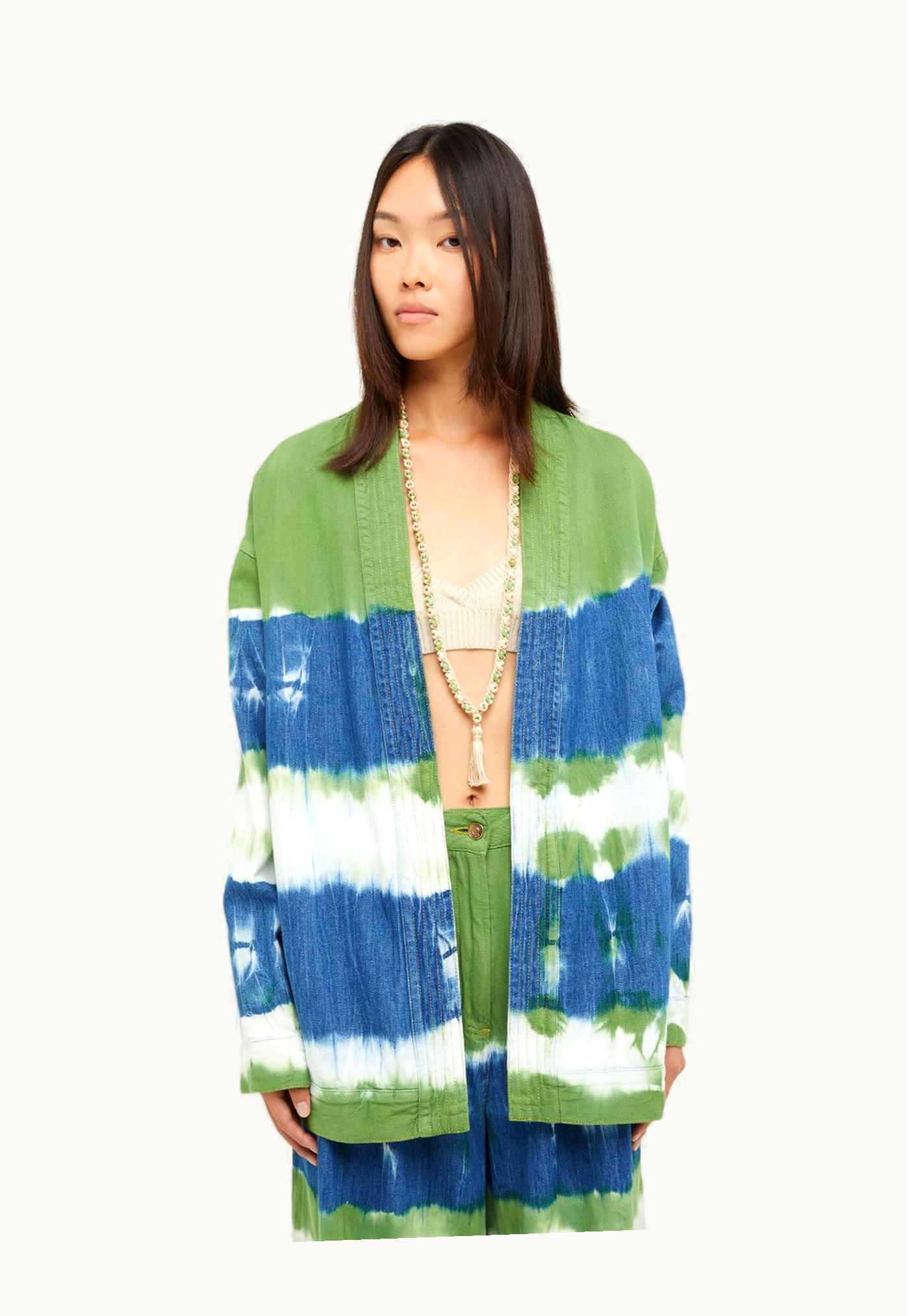 Alanui Alanui Love Letter To India Beige Jade Green Crochet Knit Necklace