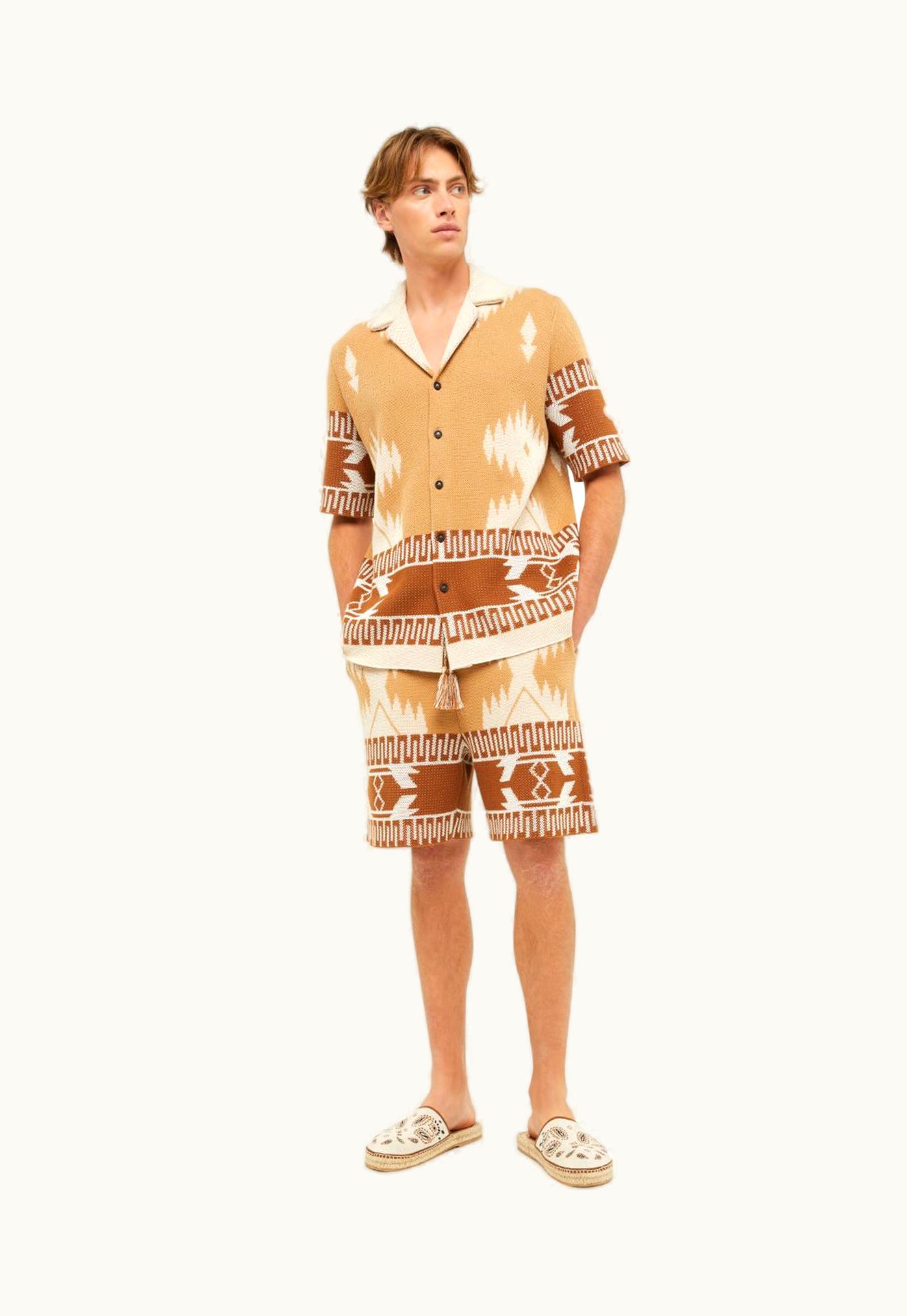 Alanui Alanui Cotton Piquet Icon Shorts In Neutrals