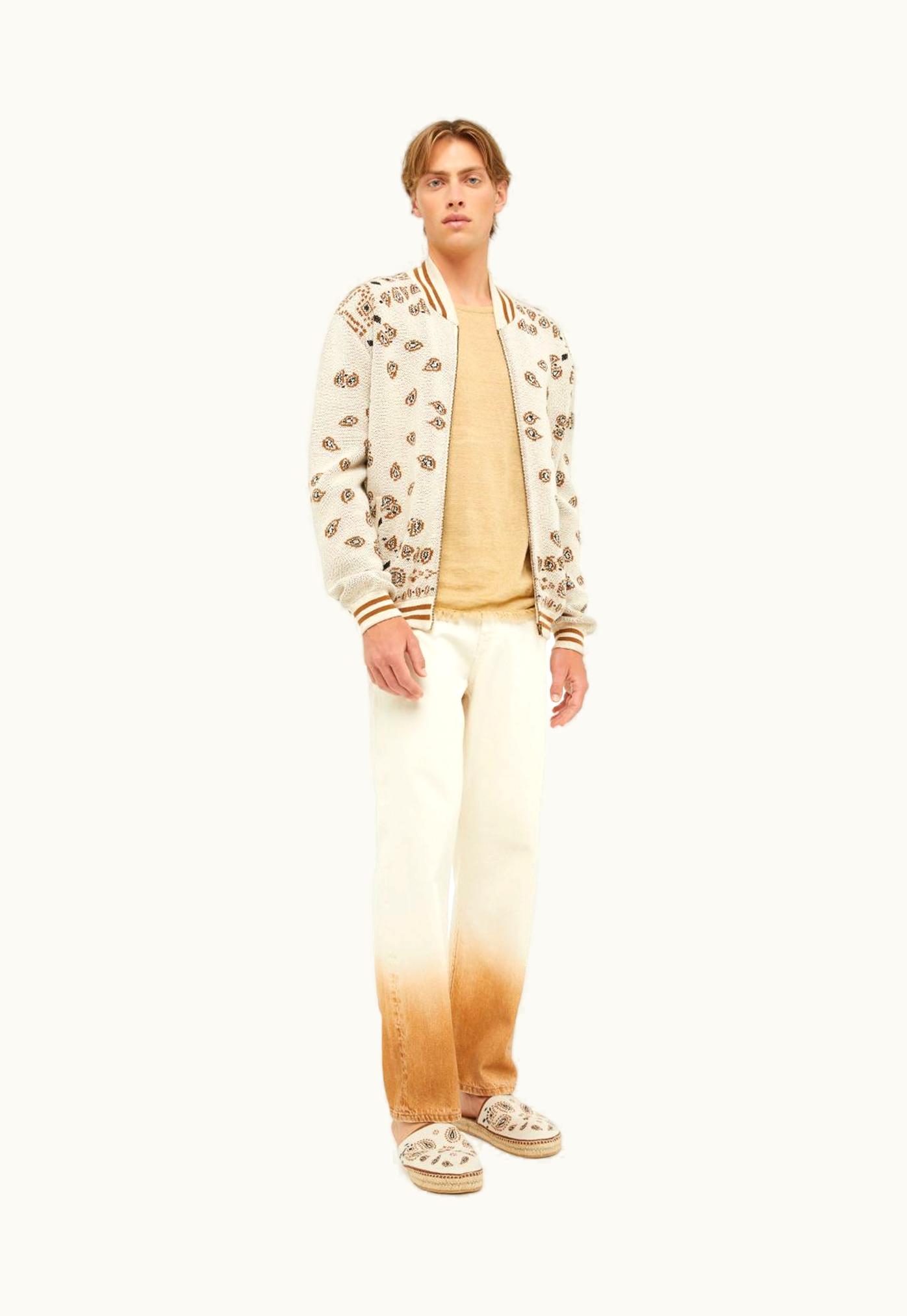 Alanui Alanui Bandana Piquet Jacquard Bomber Jacket In Neutrals