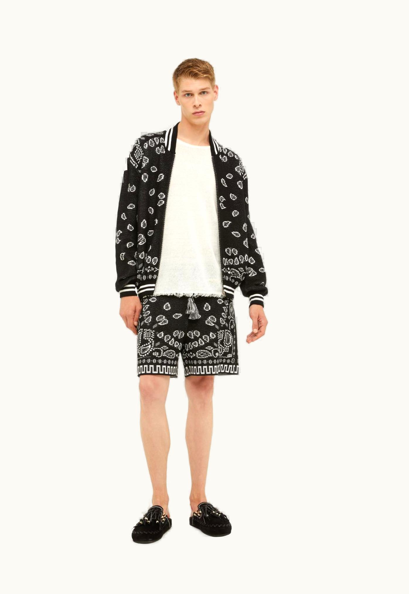 Alanui Alanui Bandana Piquet Jacquard Bomber Jacket In Black