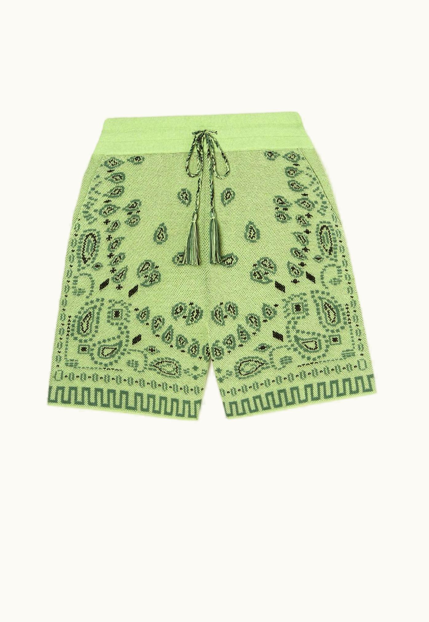 Alanui Alanui Bandana Jade Green Cotton Piquet Skirt