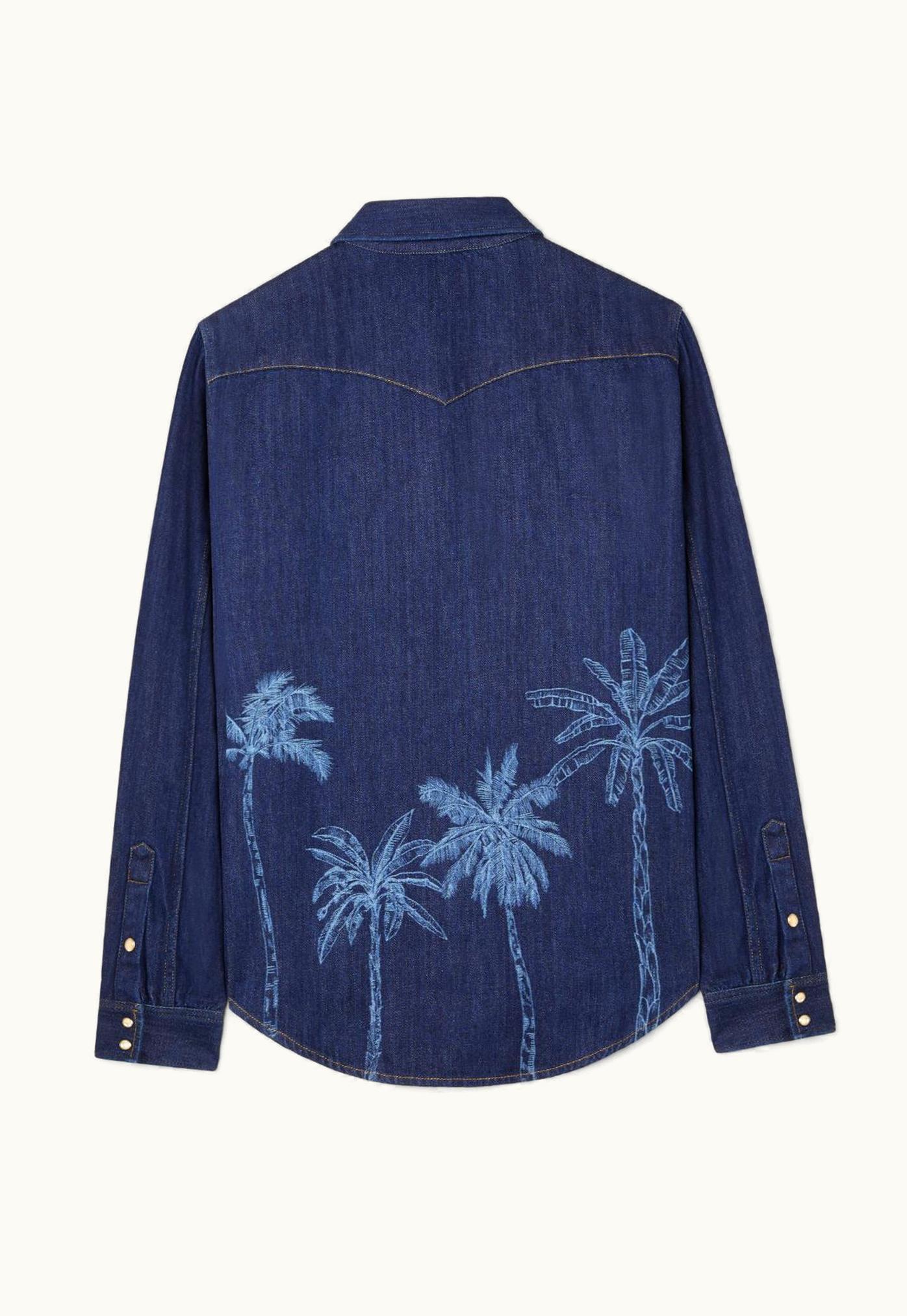Alanui Alanui Jungle Toile De Jouy Denim Shirt In Blue