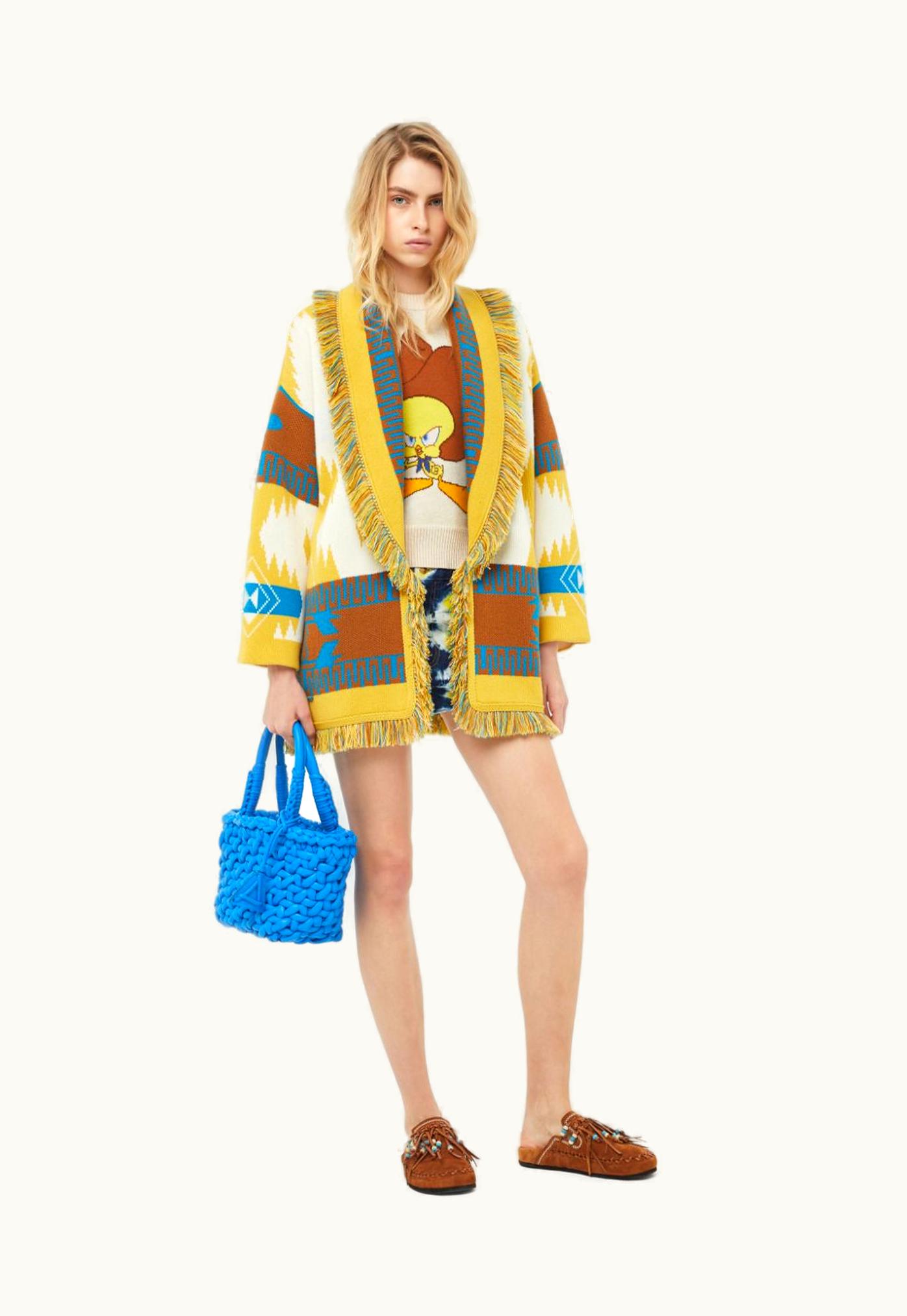 Alanui Alanui Tongue & Lips Cardigan In Grey