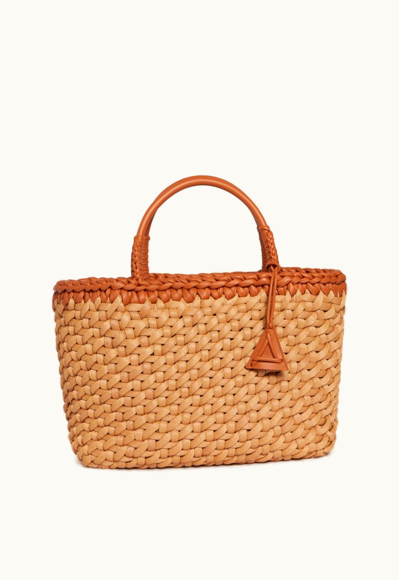 Alanui Alanui Icon Leather & Rafia Big Tote In Brown