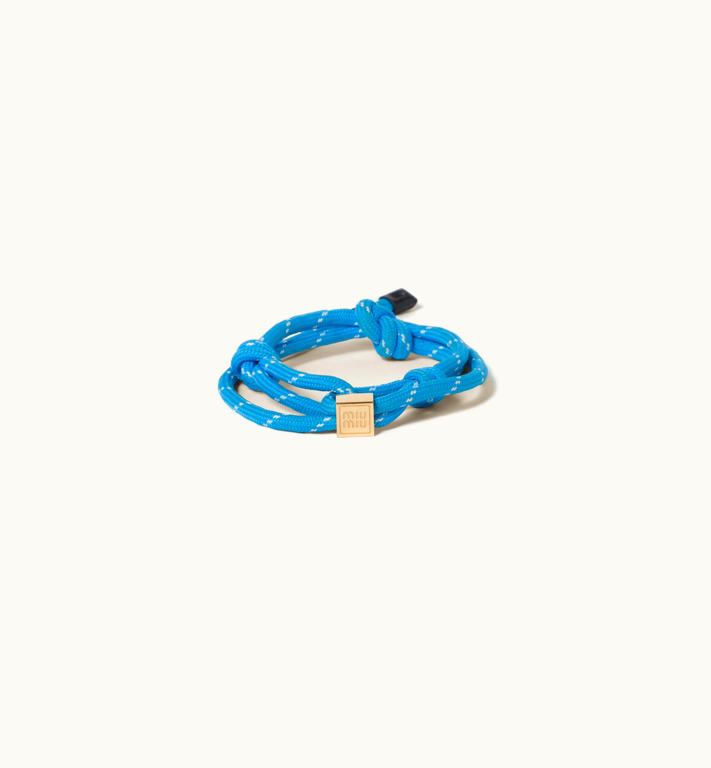 Miu Miu Miu Miu Cord And Nylon Bracelet Light Blue