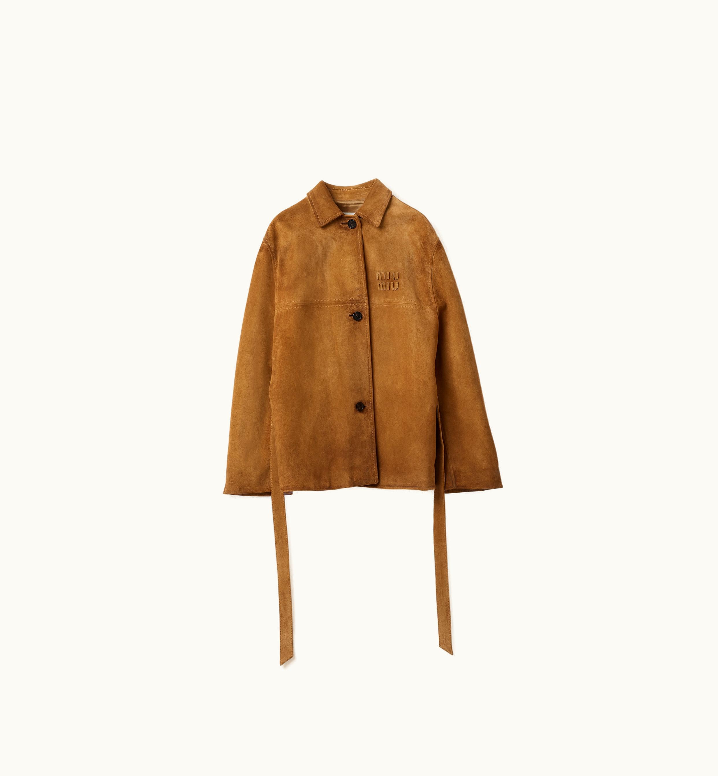 Miu Miu Miu Miu Leather Jacket Dove Gray