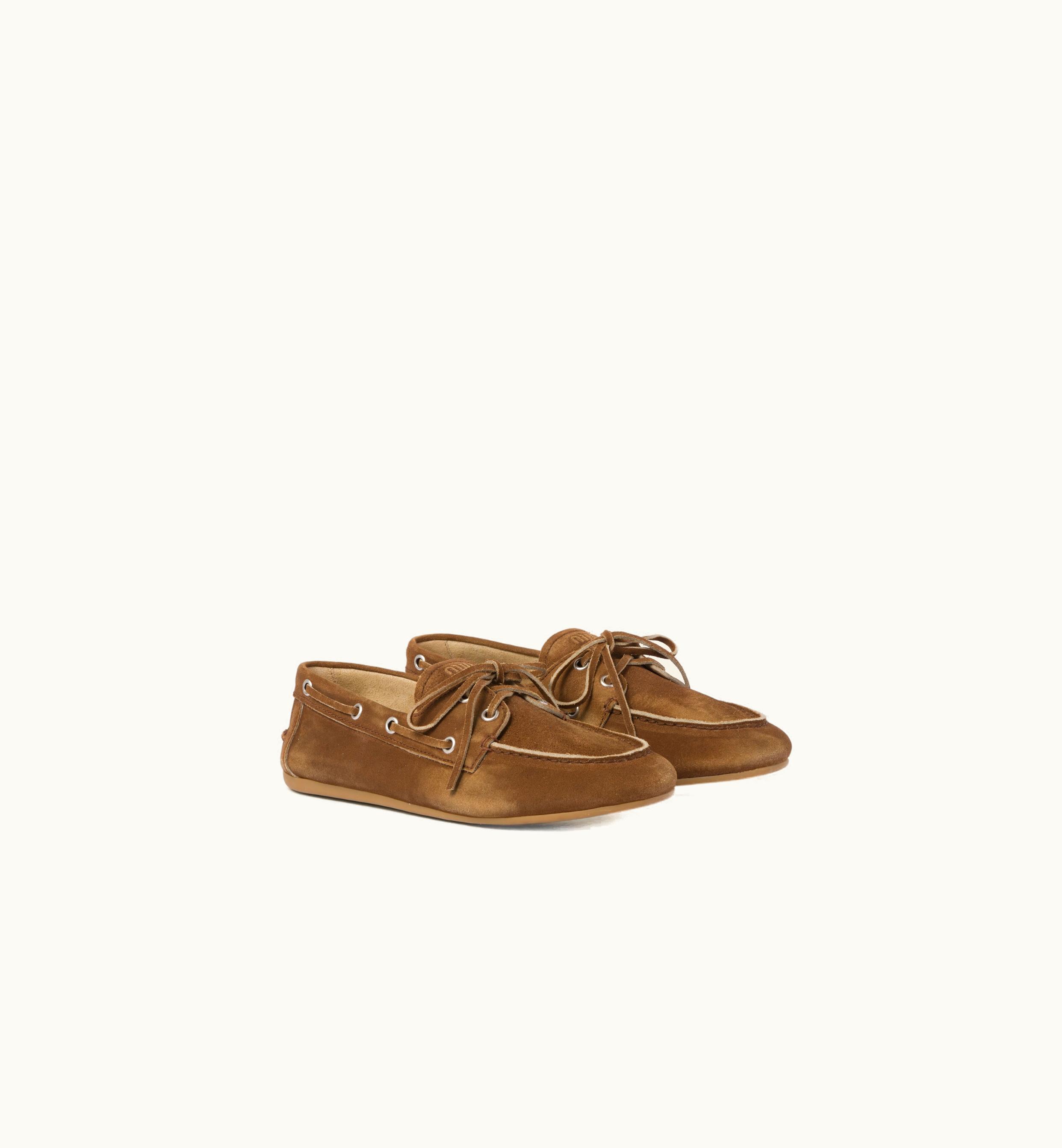 Miu Miu Miu Miu Faded Unlined Suede Loafers Cinnamon