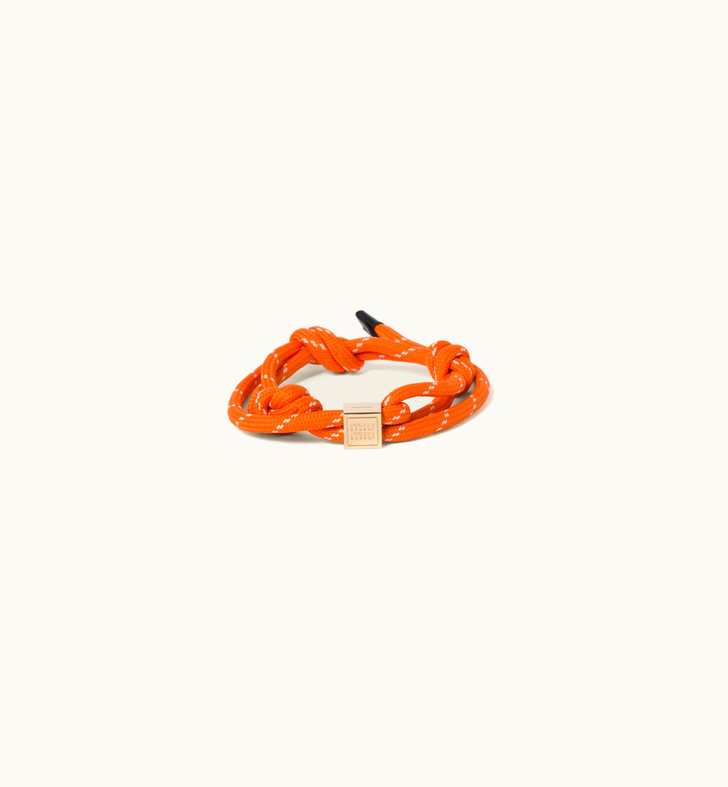 Miu Miu Miu Miu Cord And Nylon Bracelet Orange