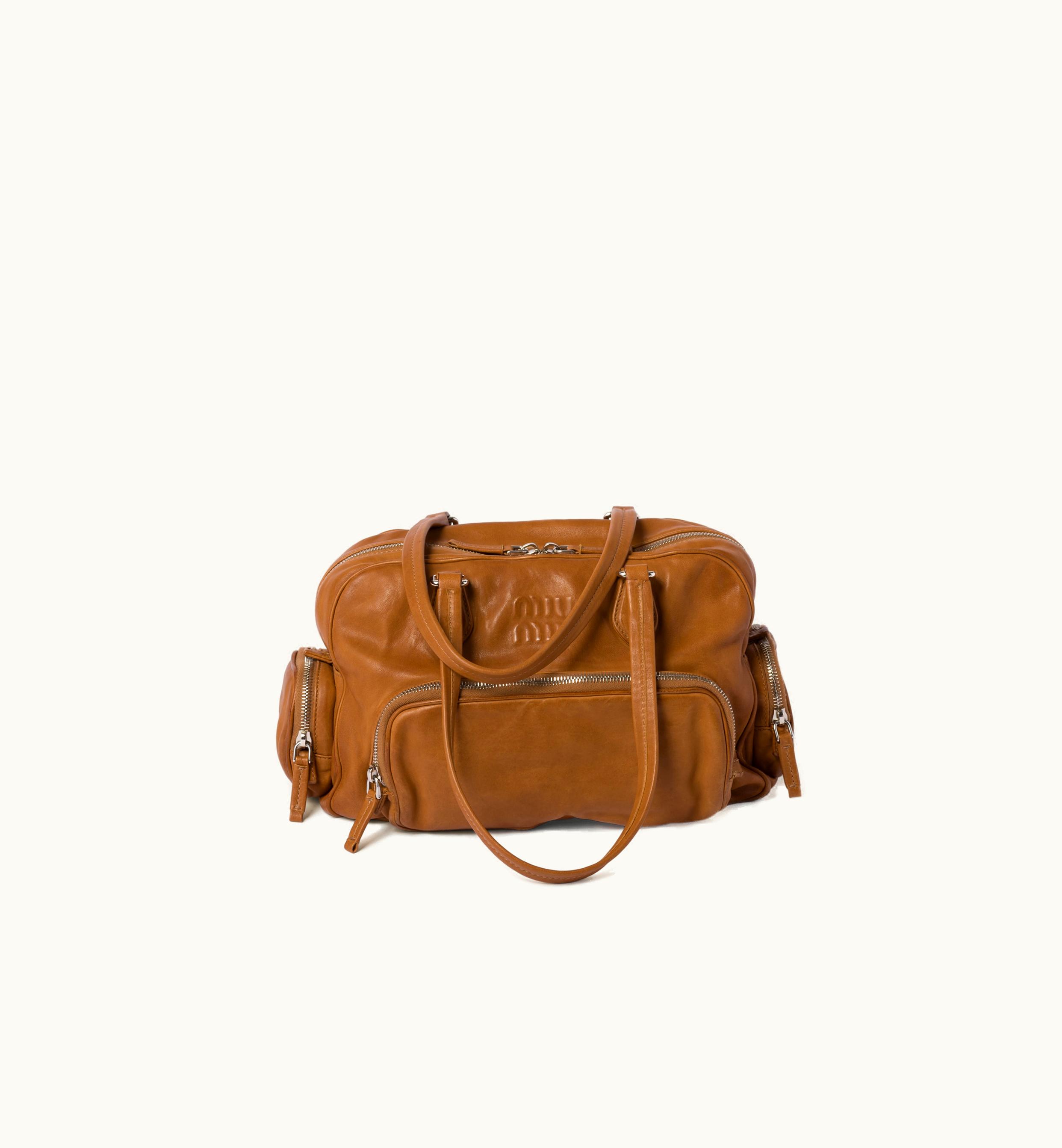 Miu Miu Miu Miu Nappa Leather top-handle Bag Caramel