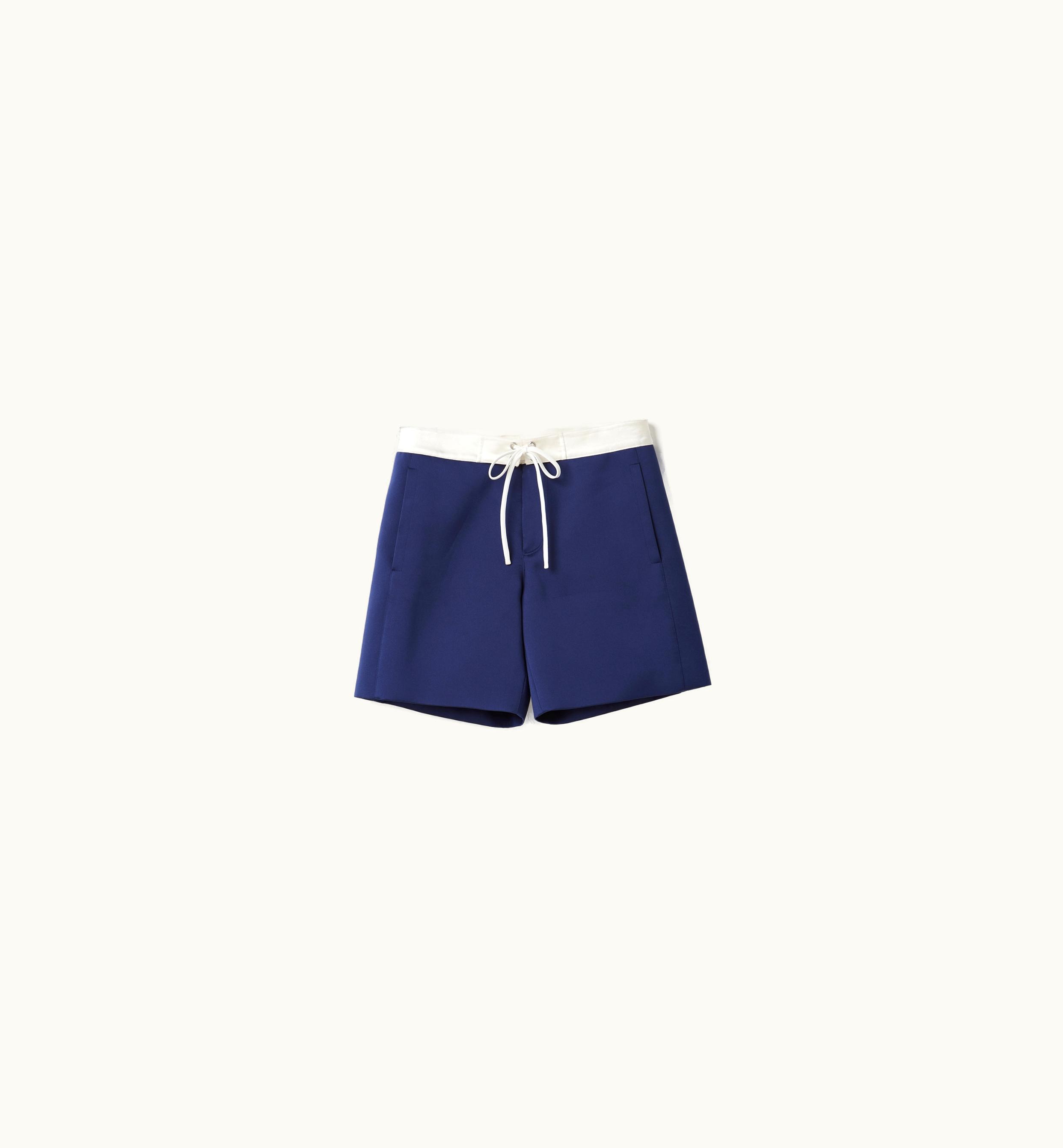 Miu Miu Miu Miu Satin Bermudas Ink Blue / White