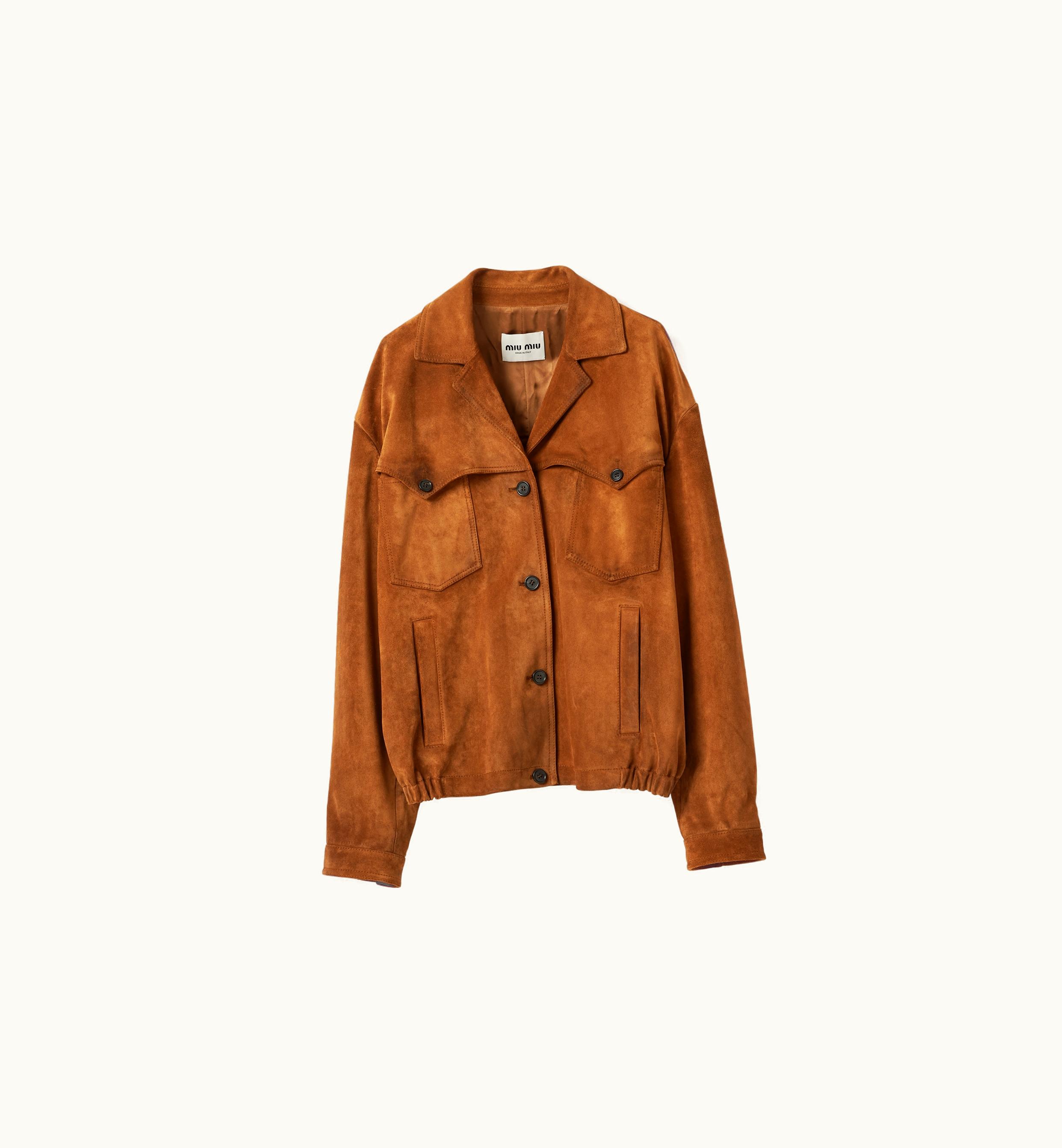 Miu Miu Miu Miu Suede Jacket Cinnamon