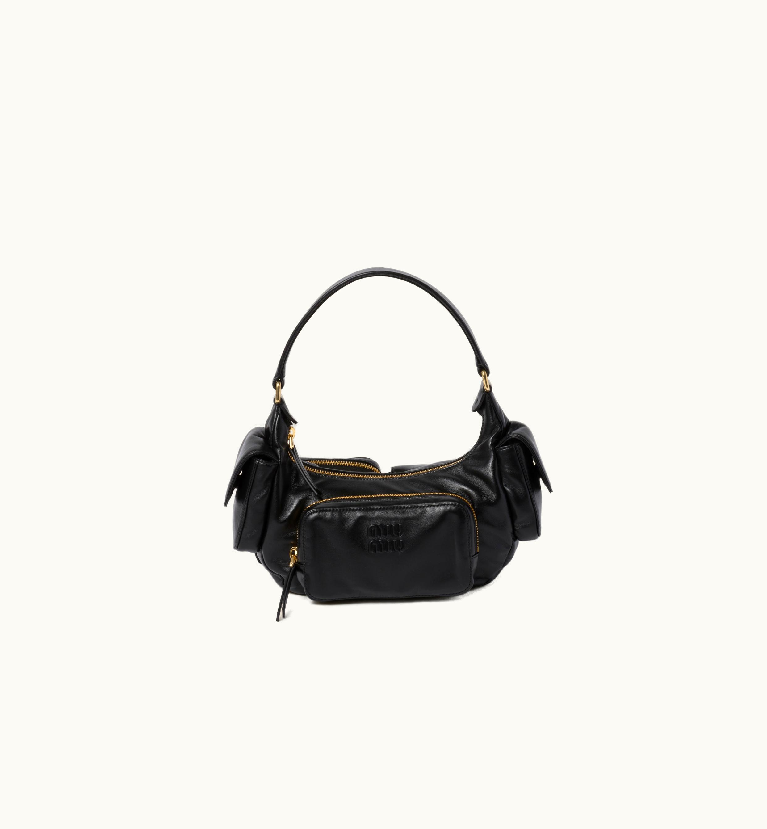 Miu Miu Miu Miu Nappa Leather Pocket Bag Black