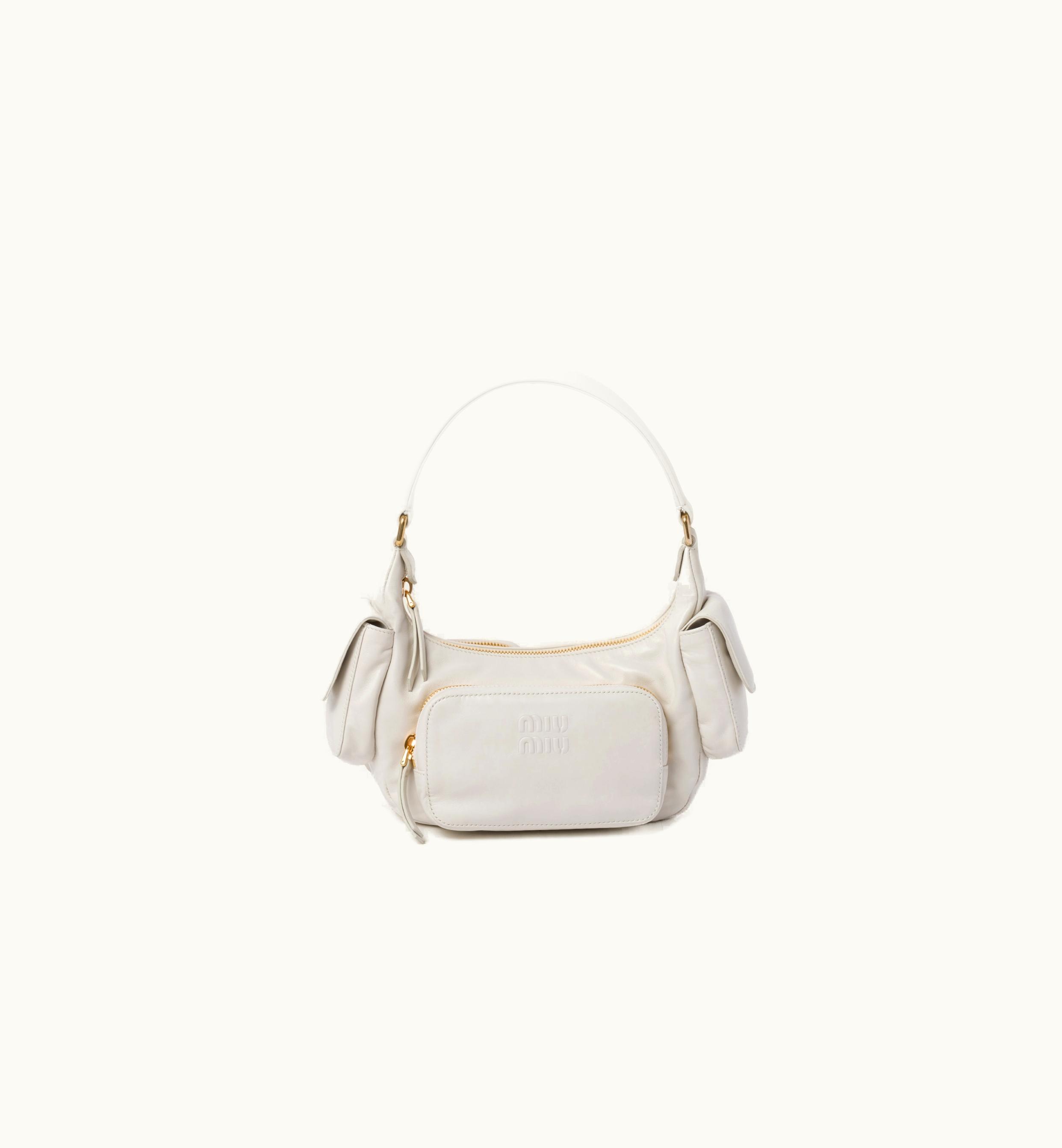 Miu Miu Miu Miu Nappa Leather Pocket Bag White