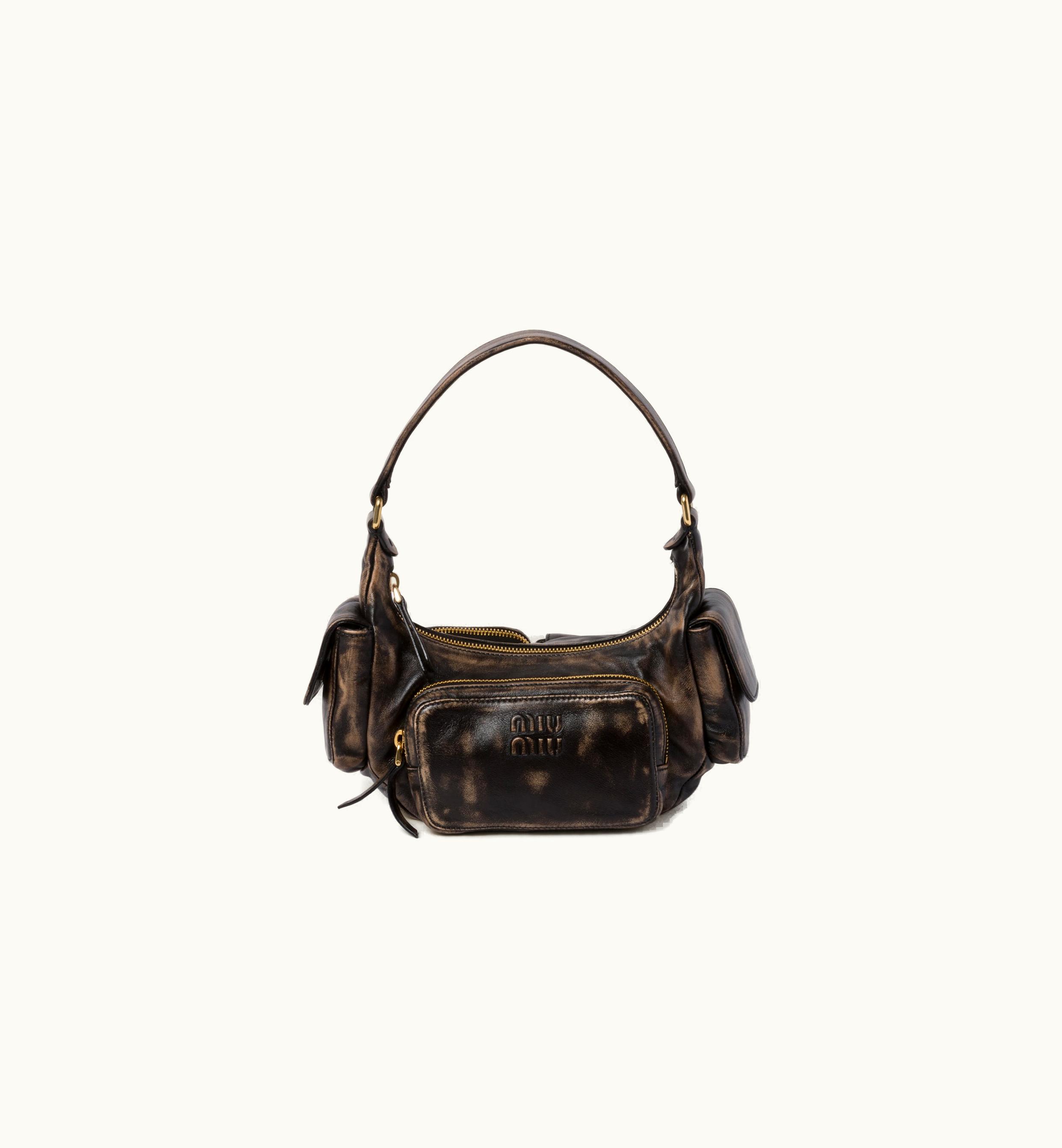 Miu Miu Miu Miu Nappa Leather Pocket Bag Sand / Coffee