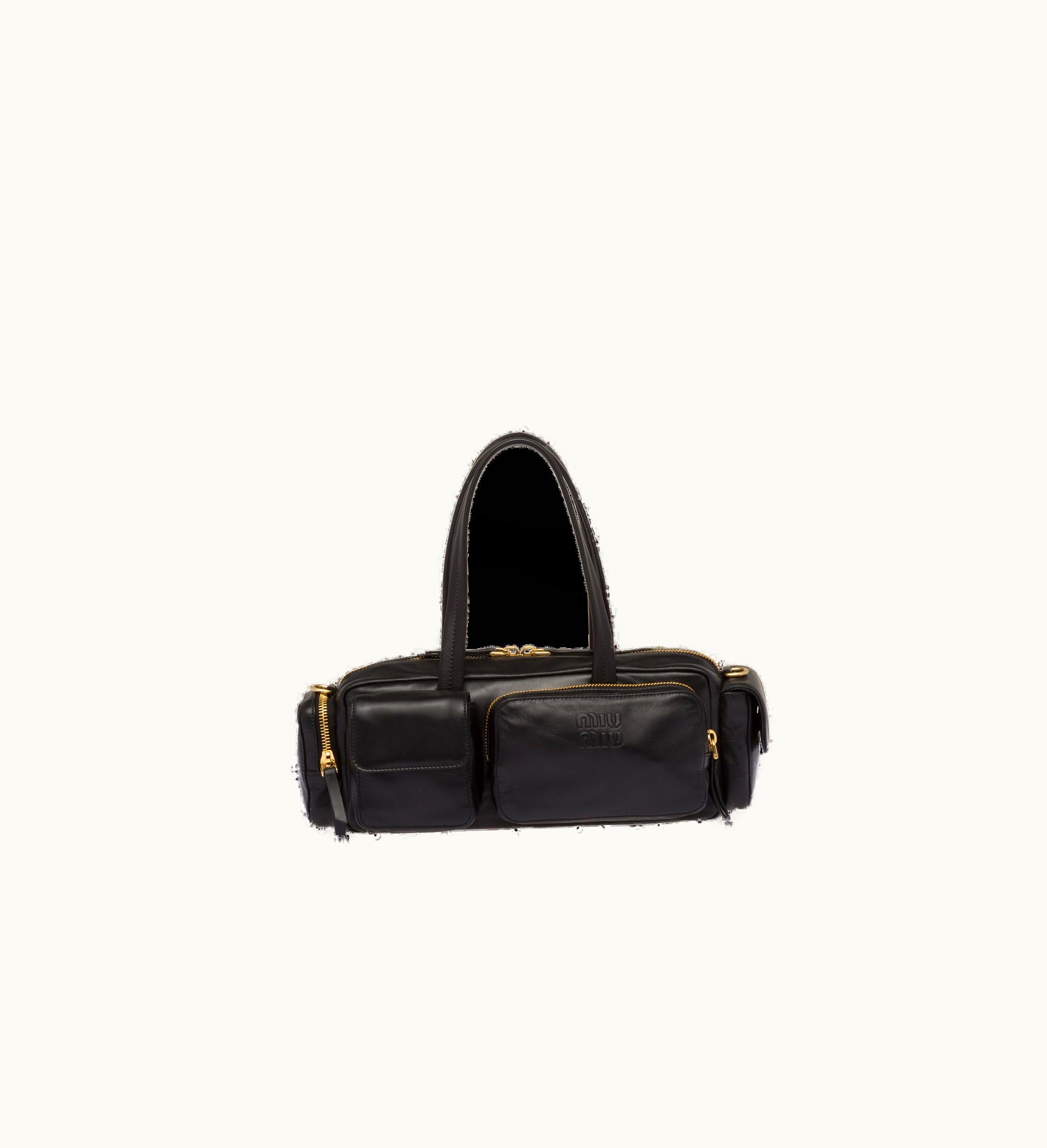 Miu Miu Miu Miu Nappa Leather Pocket top-handle Bag Black