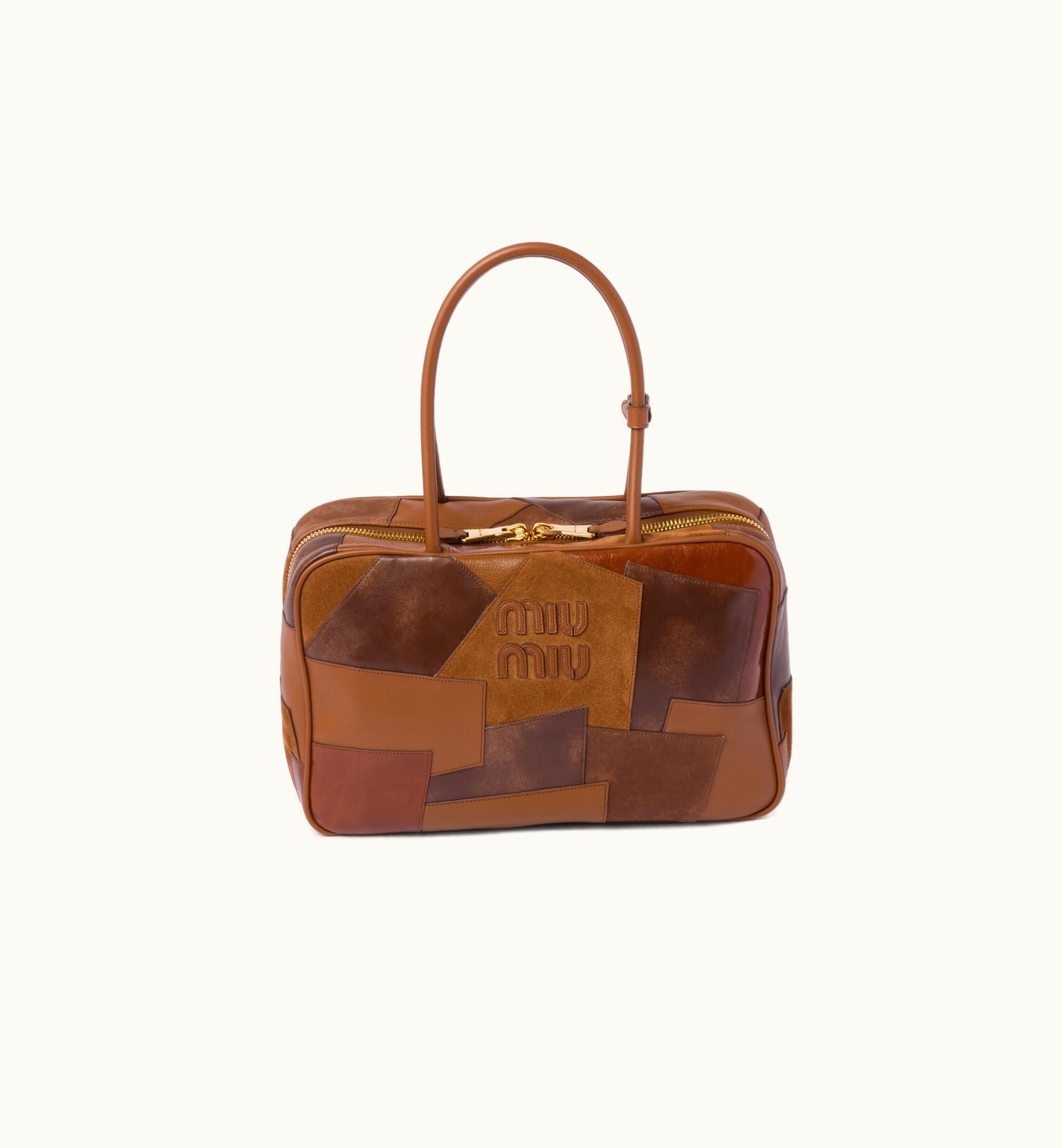 Miu Miu Miu Miu Leather Patchwork Bag Cognac