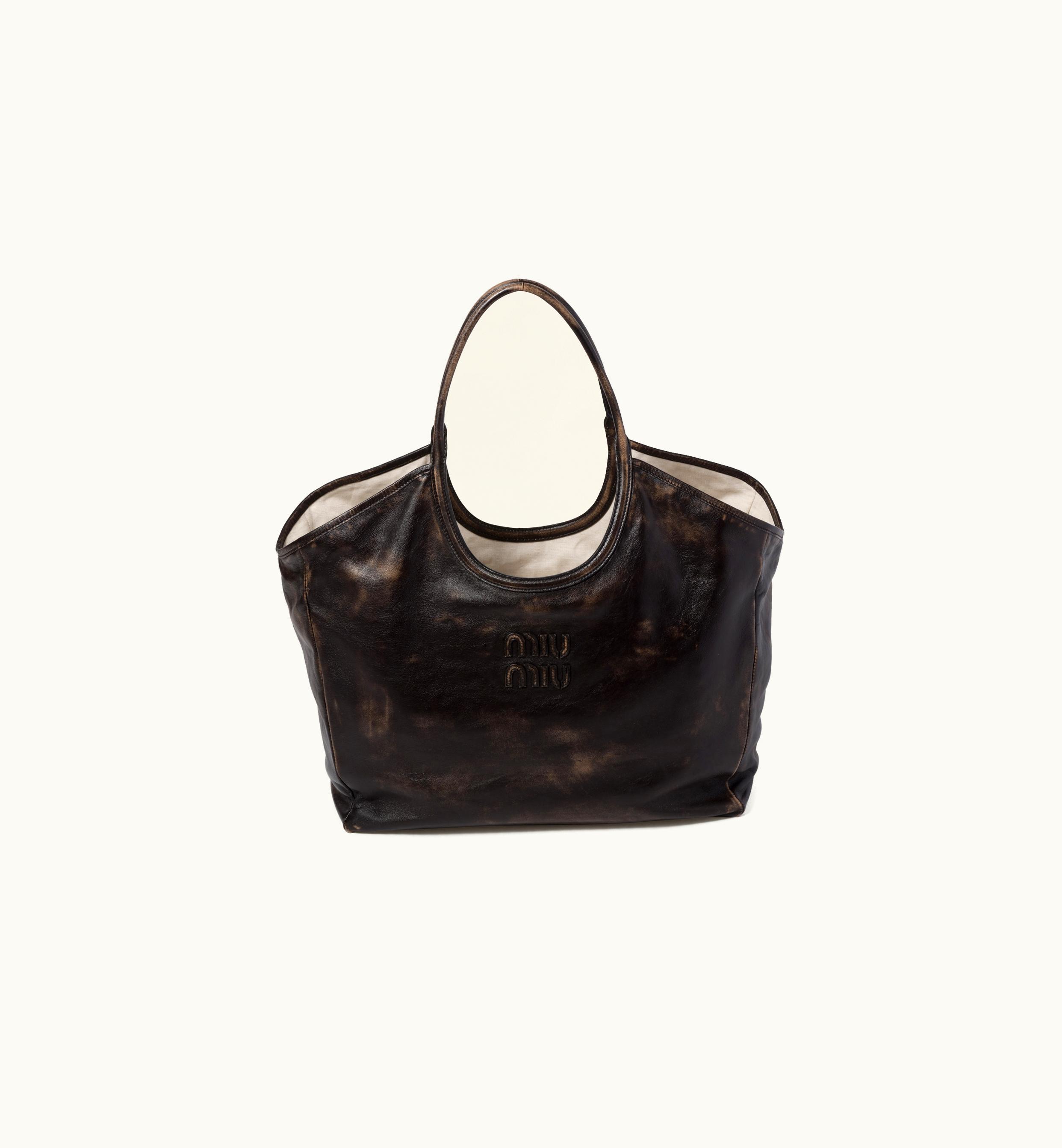 Miu Miu Miu Miu Leather Tote Bag Sand / Coffee