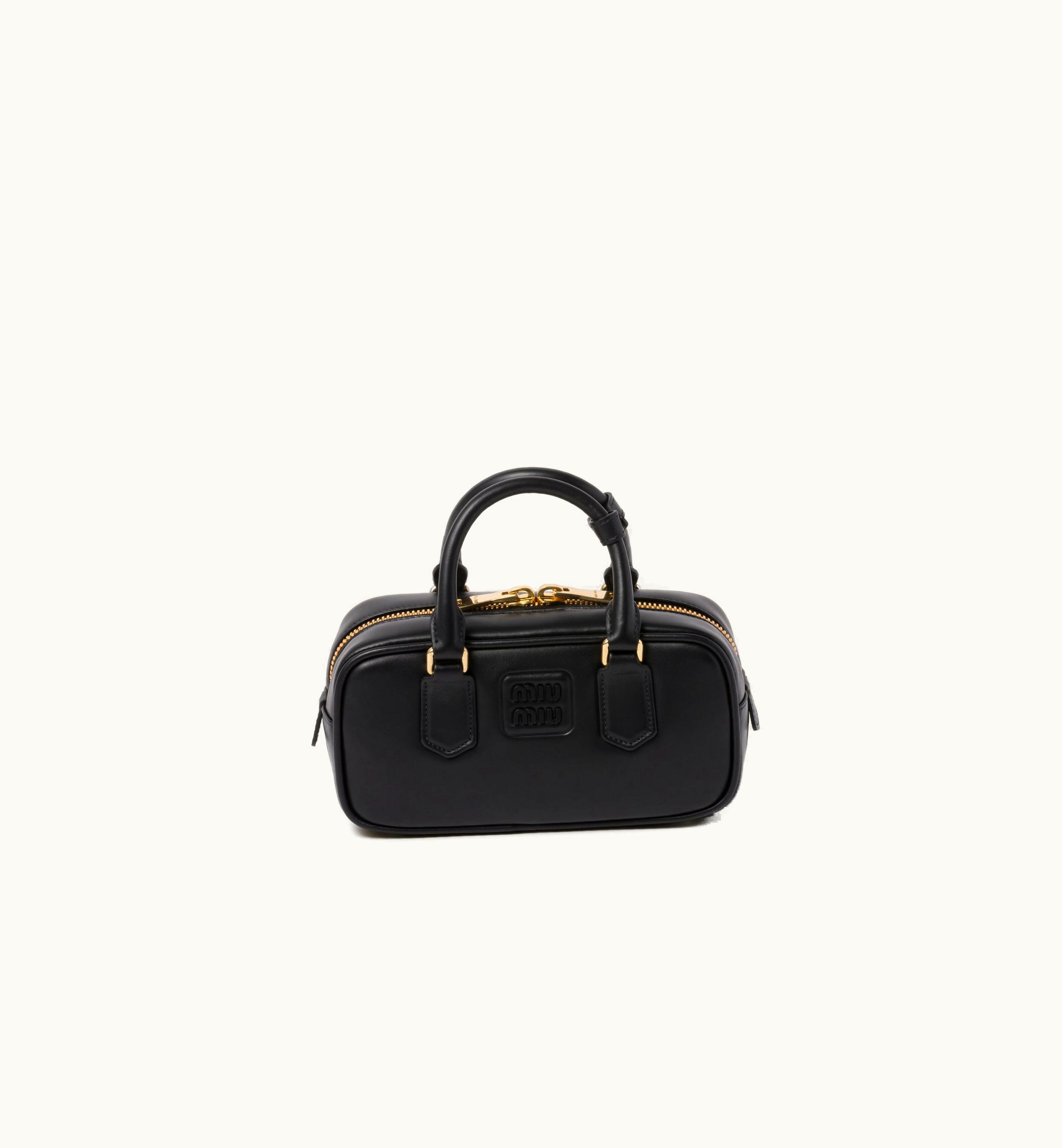 Miu Miu Miu Miu Arcadie Leather Top-Handle Bag Black