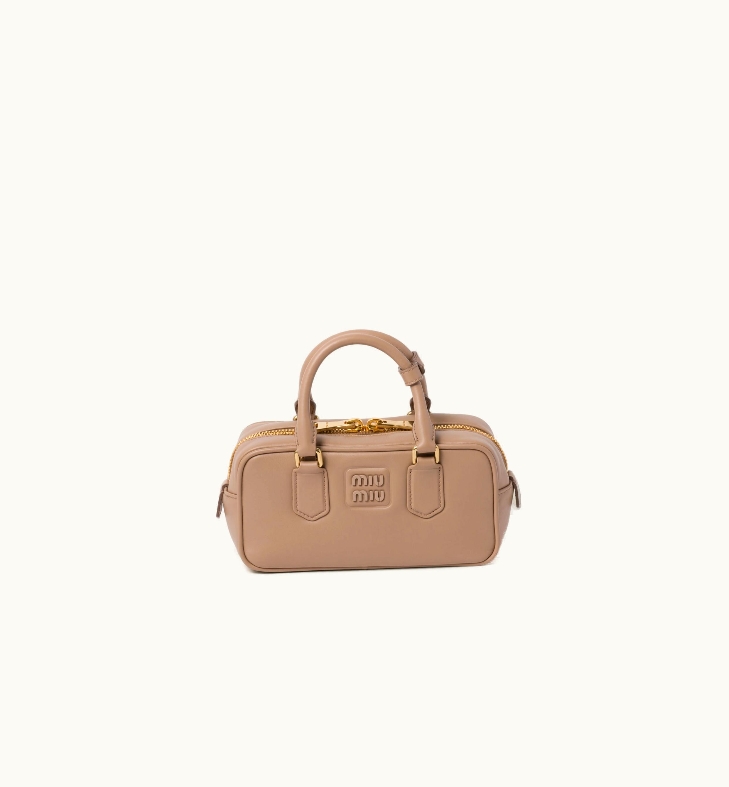 Miu Miu Miu Miu Arcadie Leather Bag Cameo Top-Handle Luxe Gold
