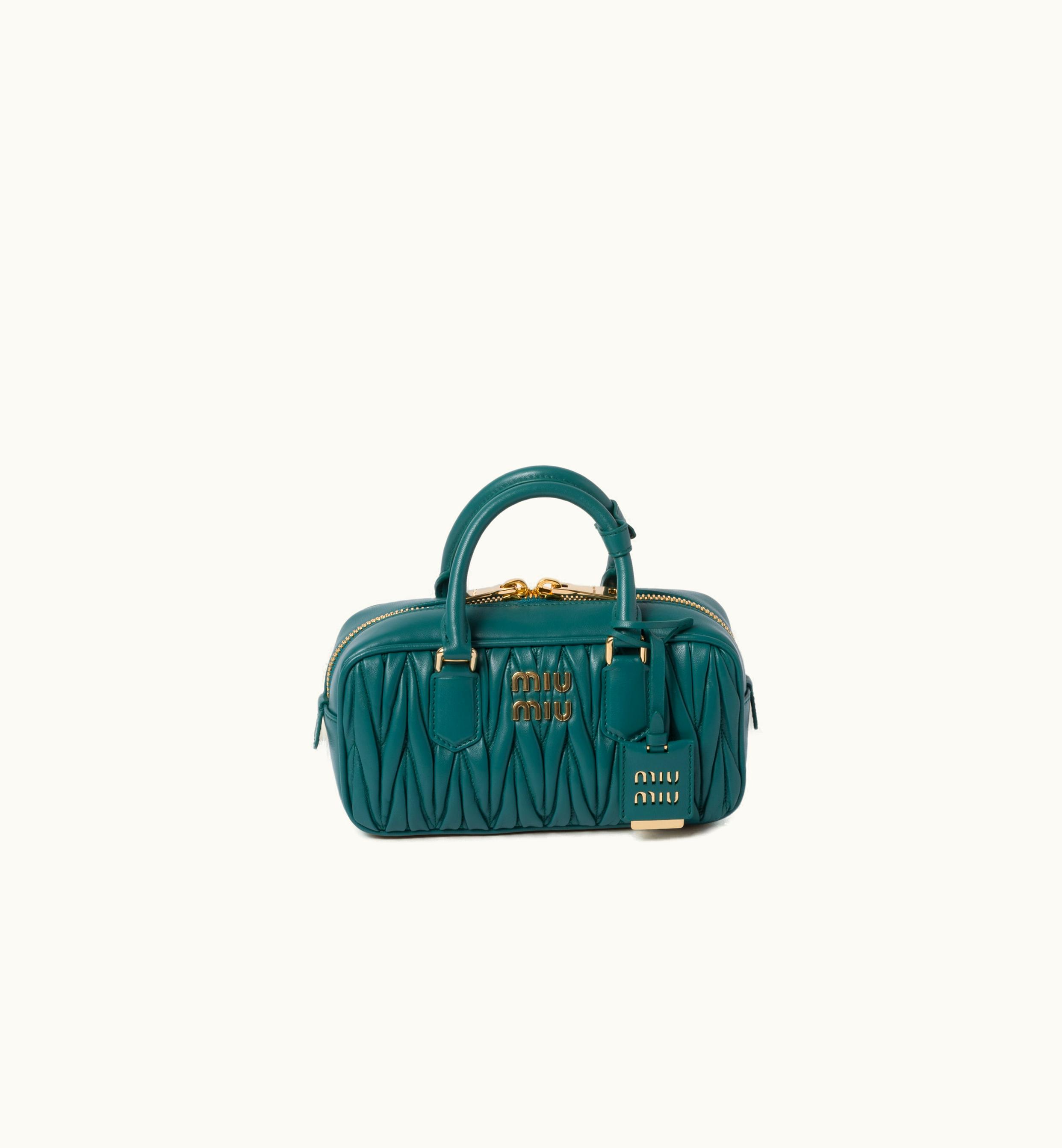 Miu Miu Miu Miu Arcadie Matelassé Nappa Leather Bag Lagoon Blue