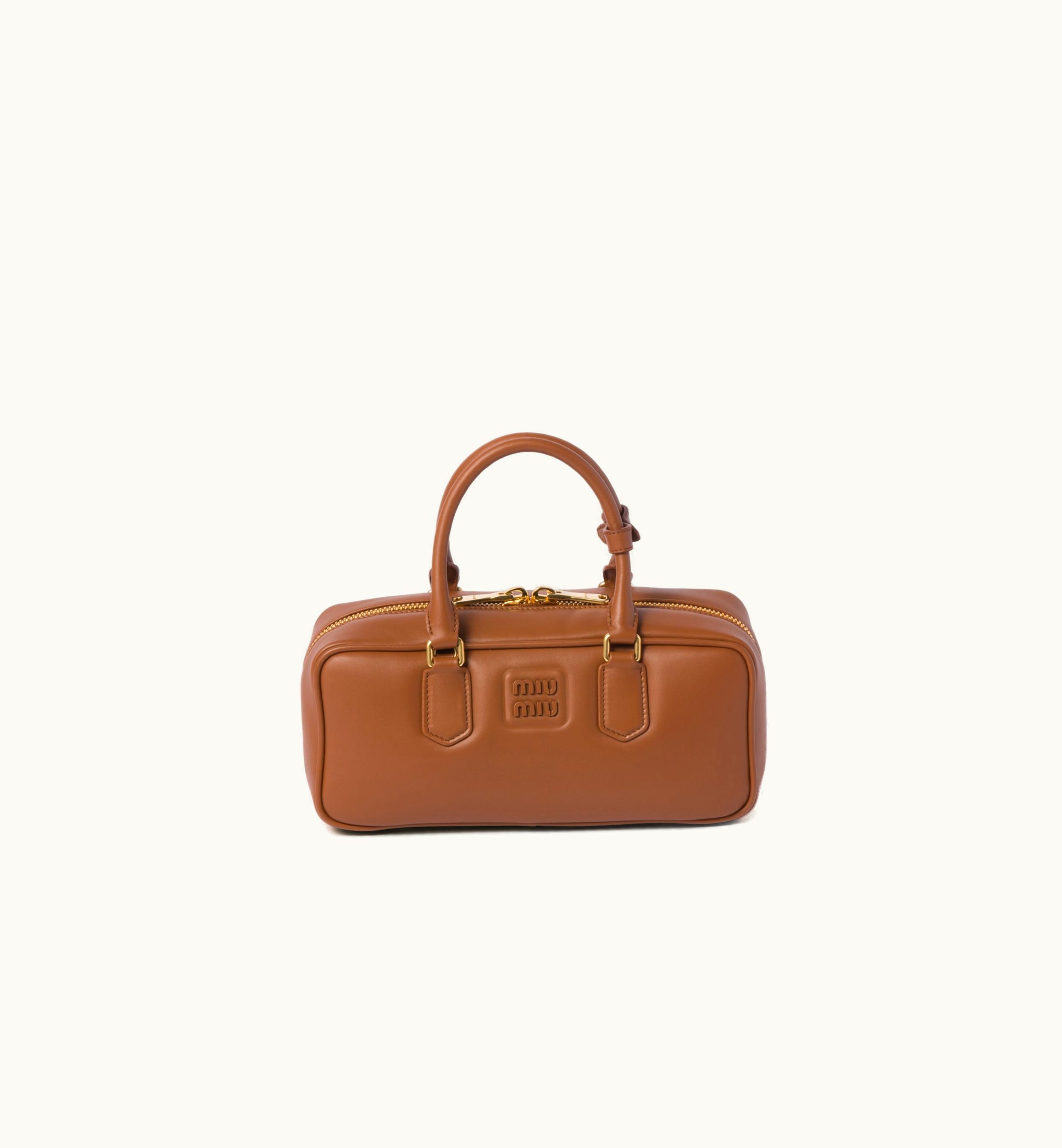 Miu Miu Miu Miu Arcadie Leather Bag Cognac