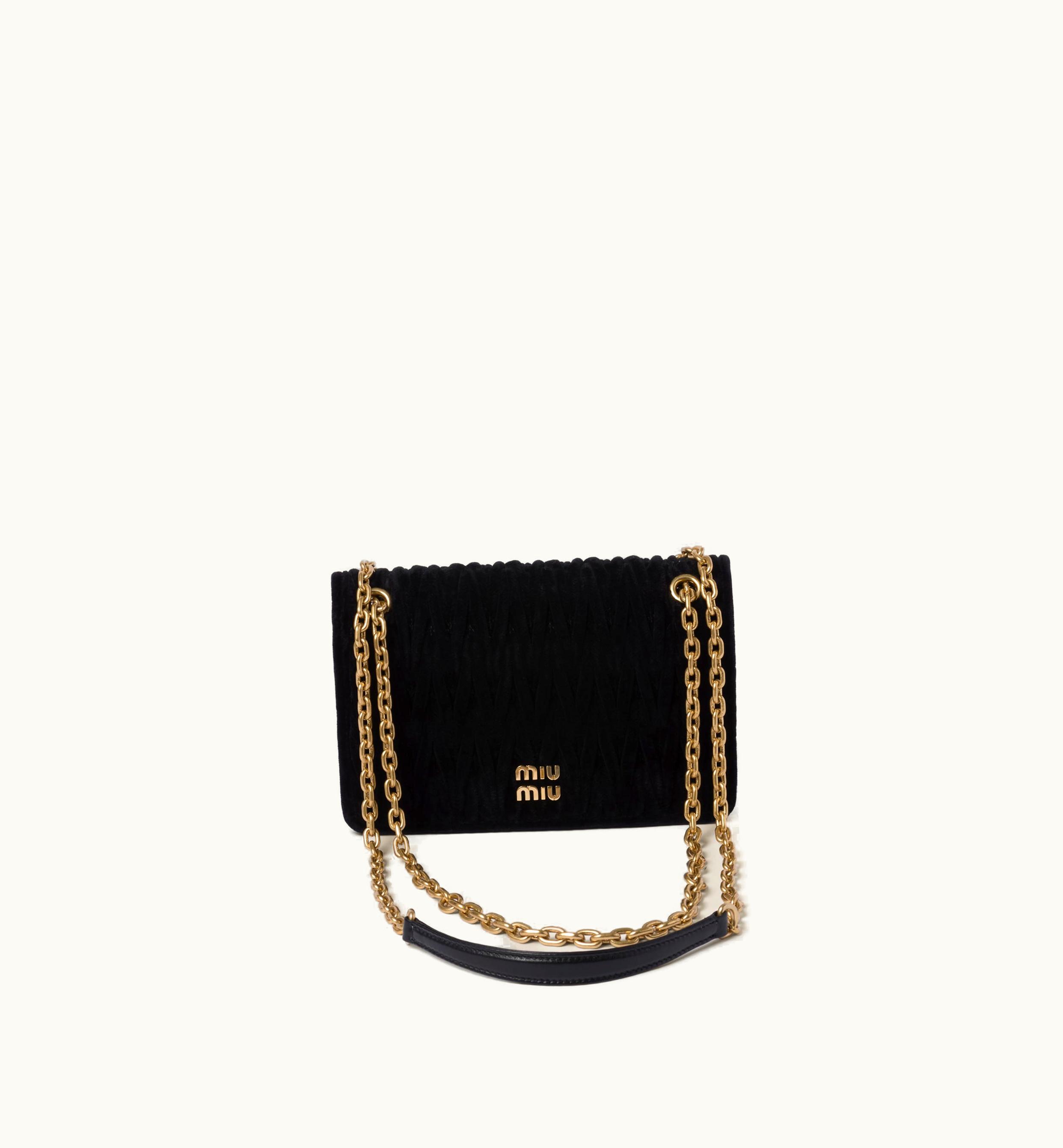 Miu Miu Miu Miu Matelassé Velvet mini-bag Black