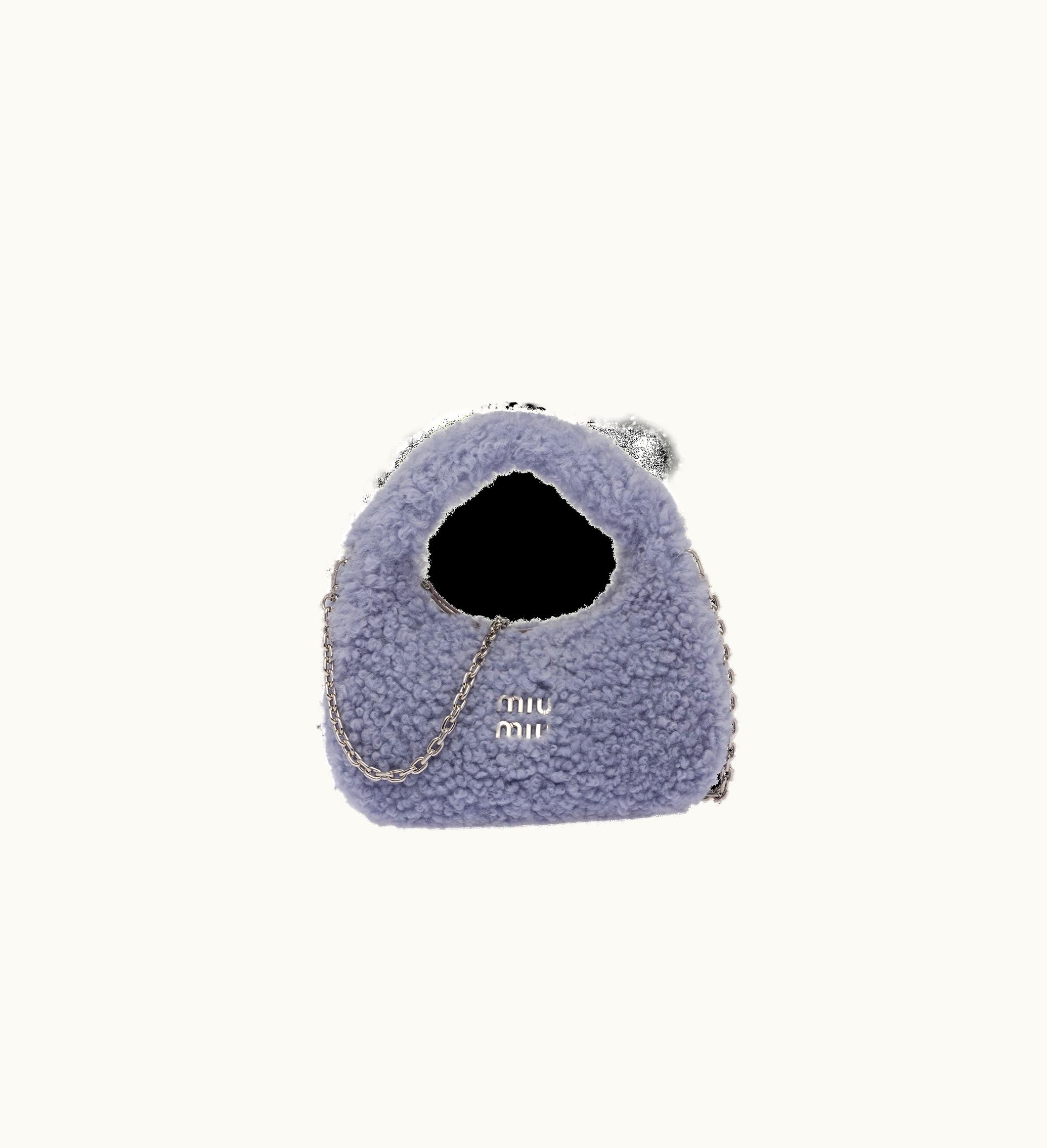 Miu Miu Miu Miu Wander Shearling Hobo Bag Lilac