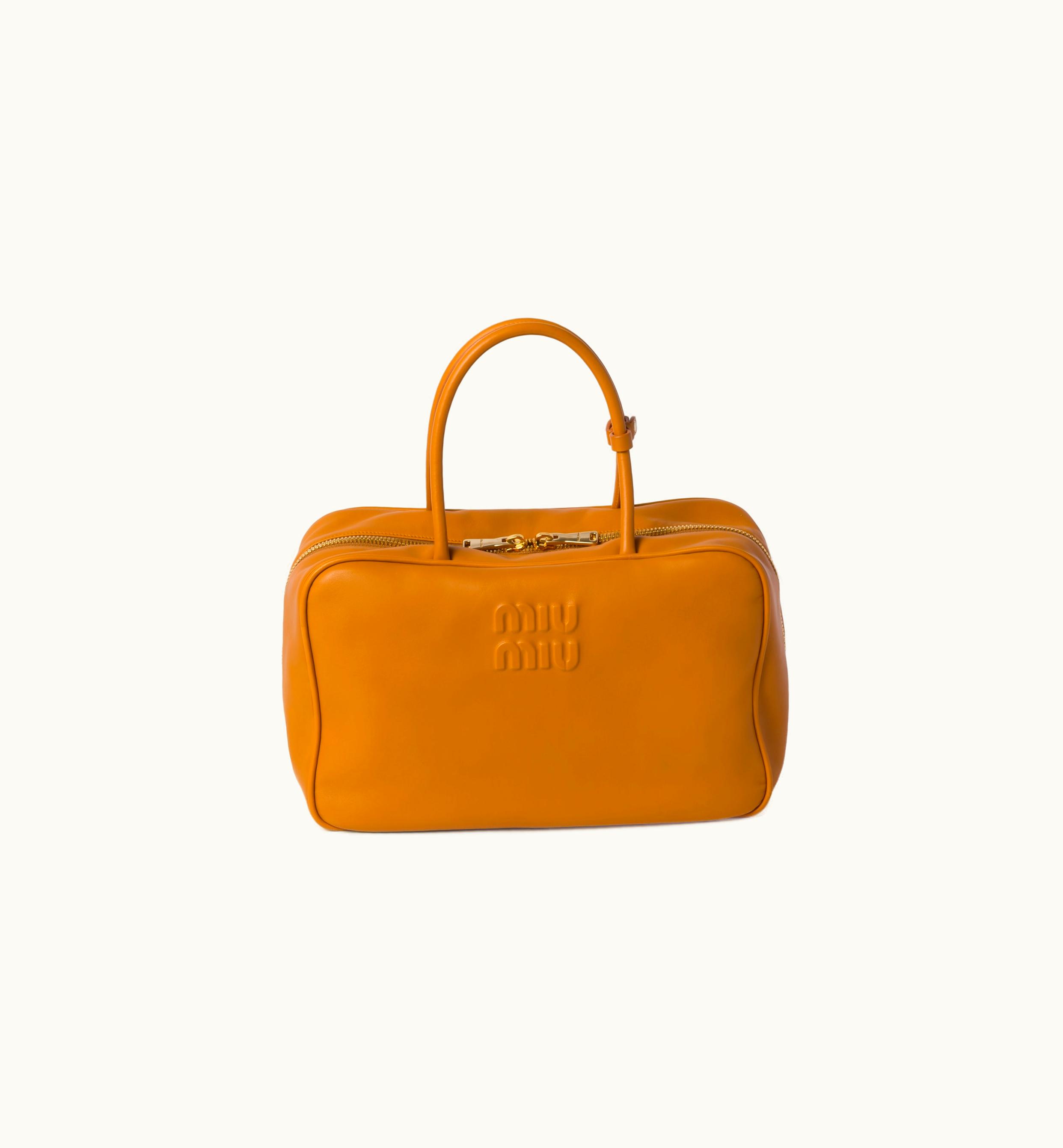 Miu Miu Miu Miu Leather top-handle Bag Pomegranate Yellow
