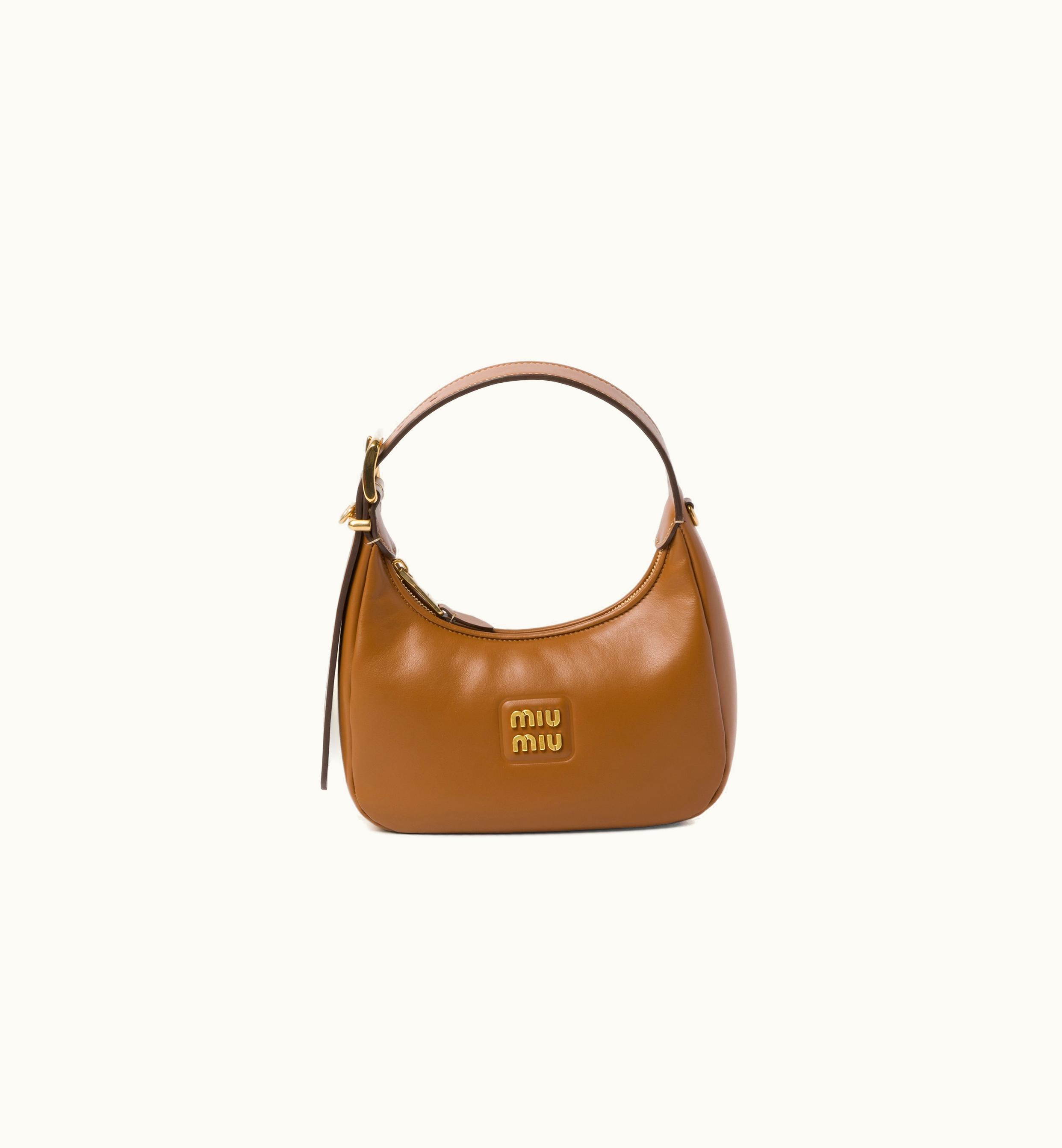 Miu Miu Miu Miu Leather Hobo Bag Caramel