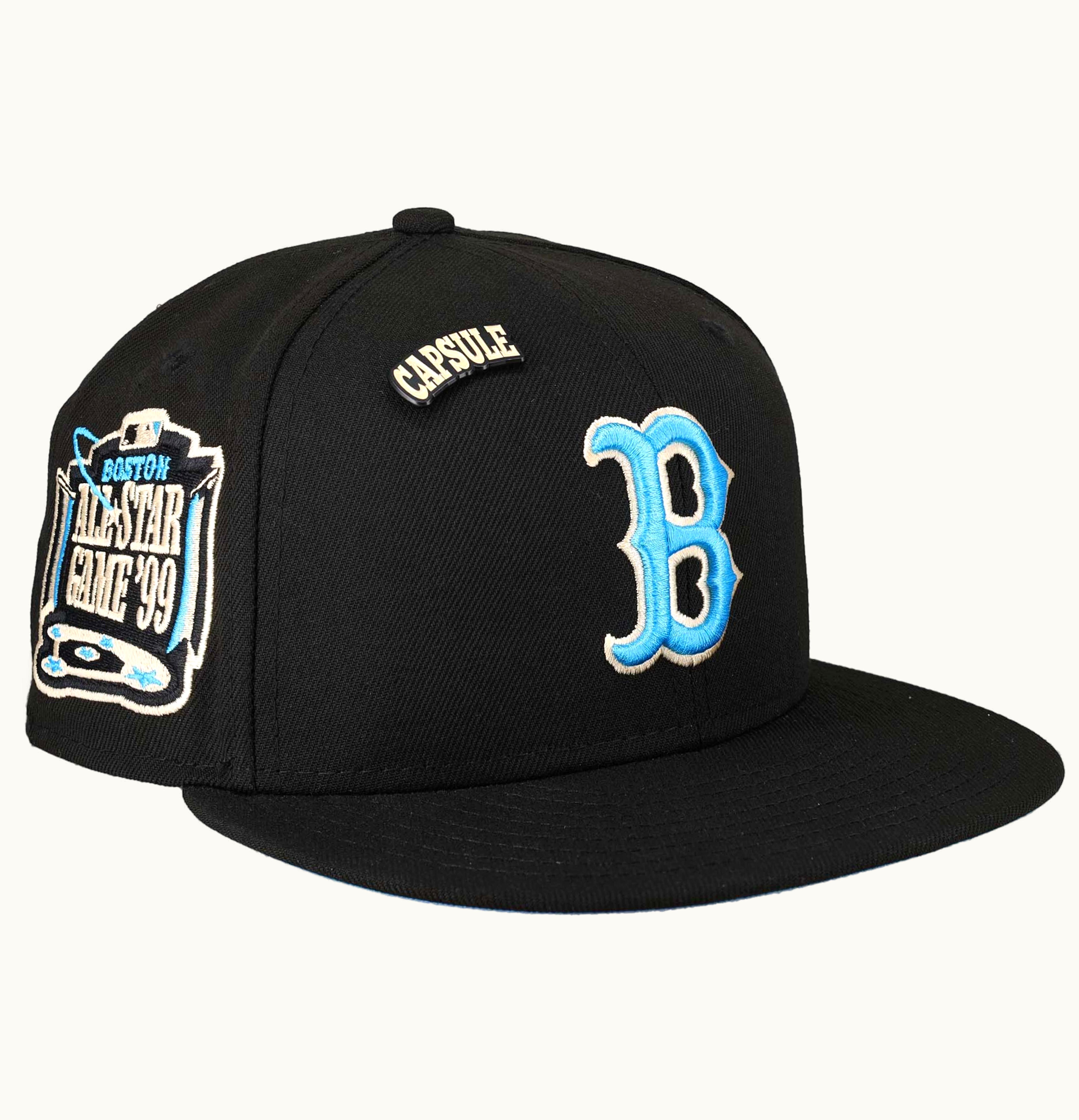 New Era New Era Boston Red Sox Capsule Colors in Cream 1999 All Star Game Patch 59Fifty Fitted Hat Black Blue