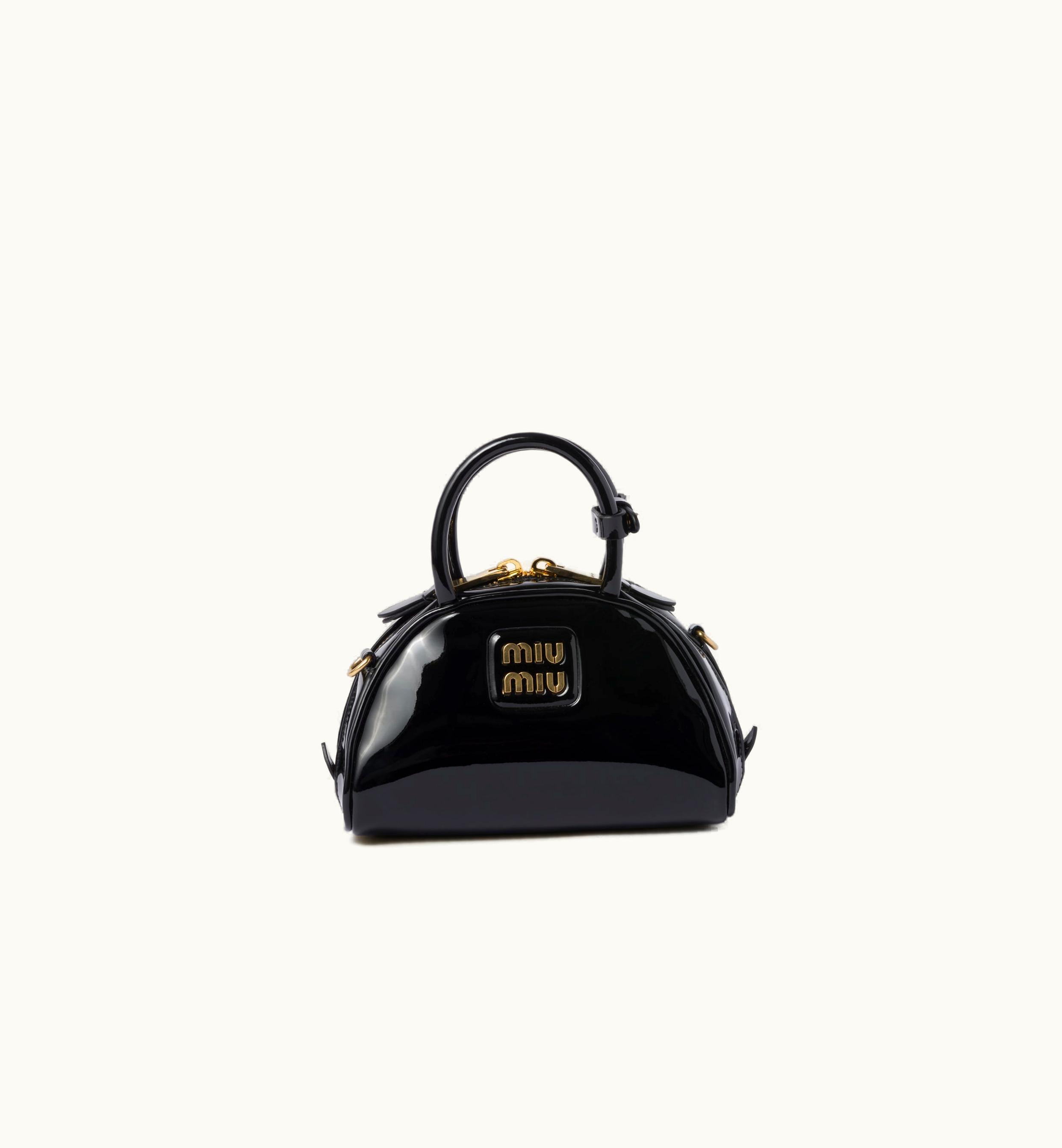 Miu Miu Miu Miu Patent Leather top-handle Bag Black