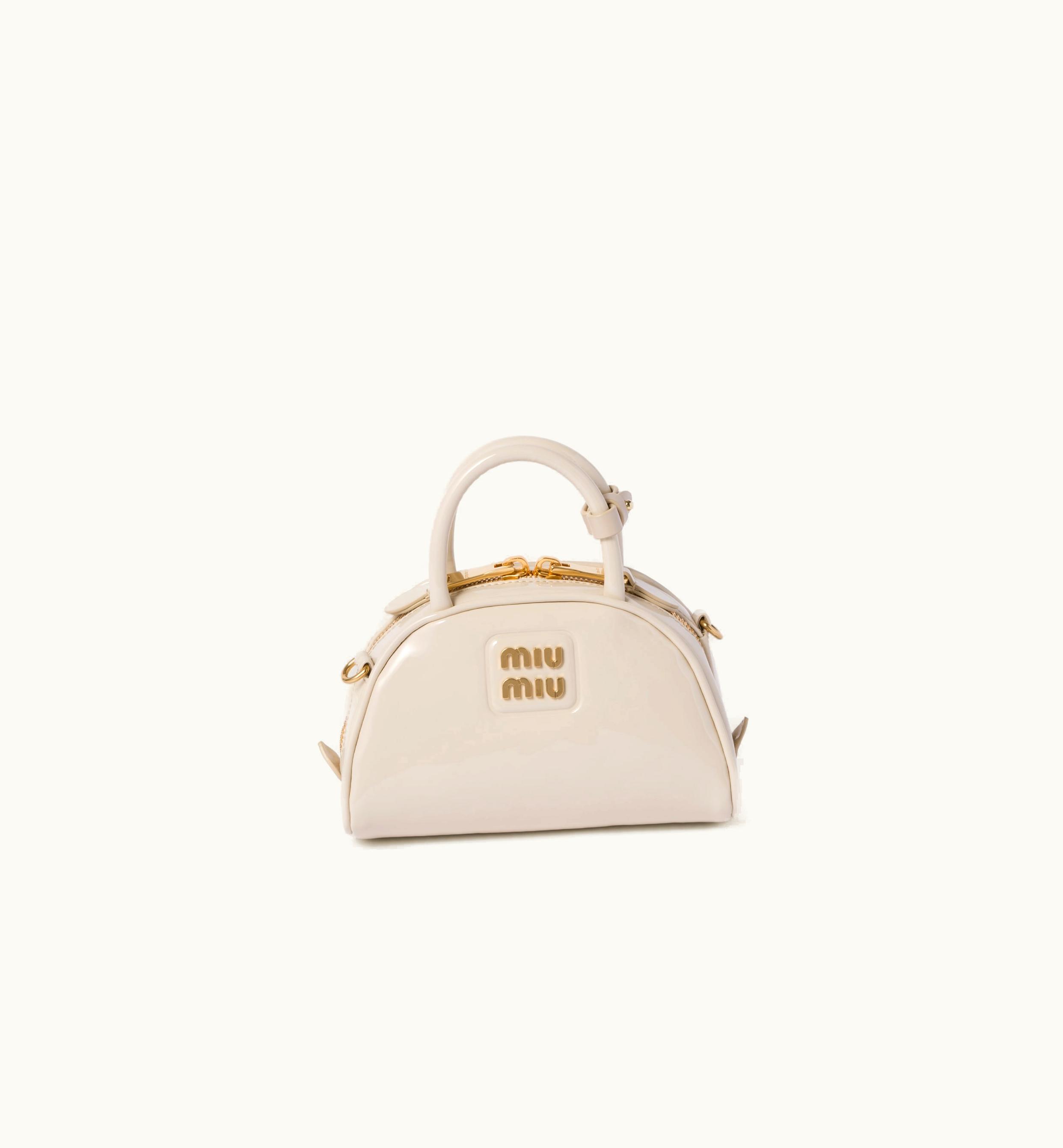 Miu Miu Miu Miu Patent Leather top-handle Bag Ivory