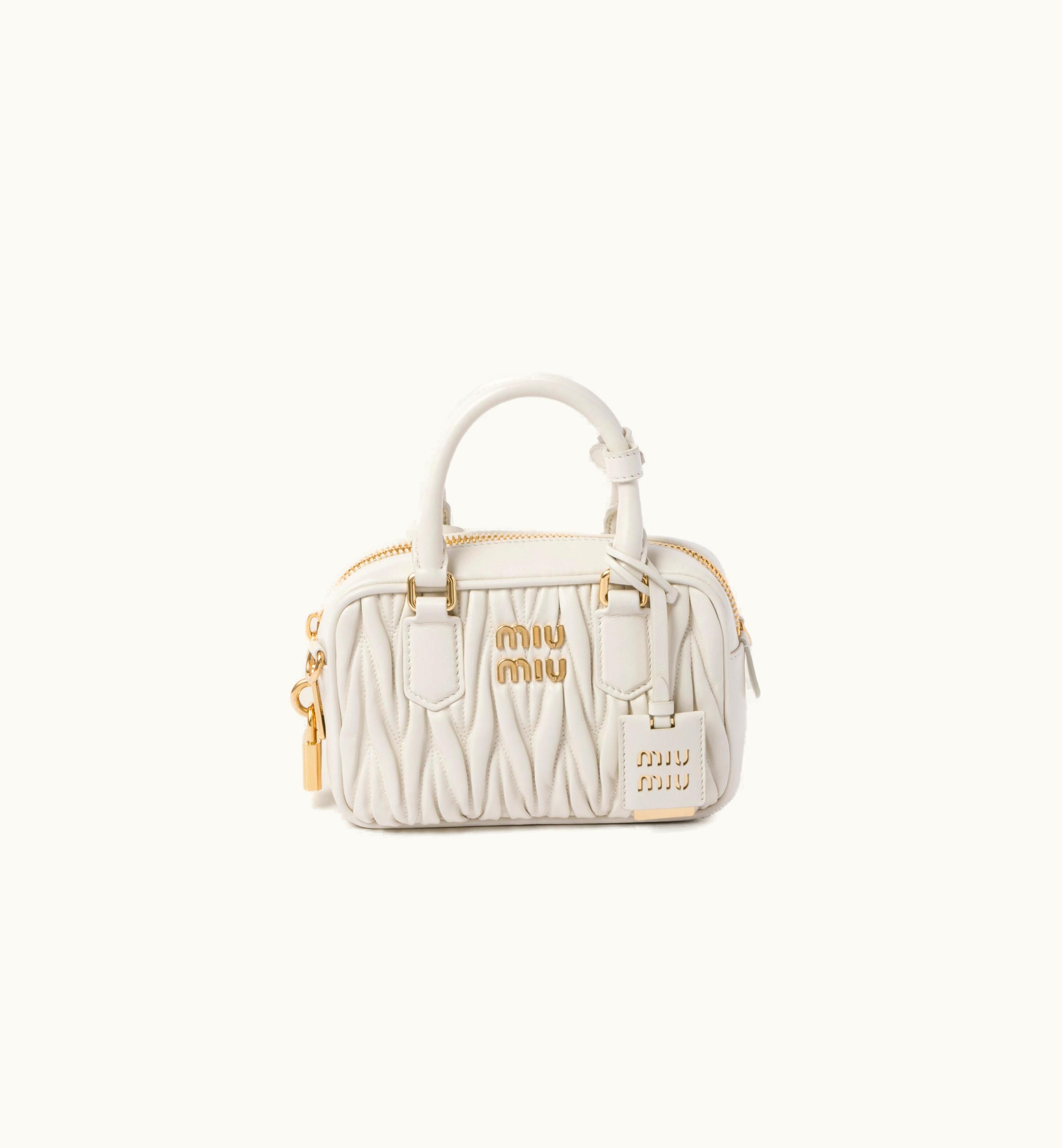 Miu Miu Miu Miu Arcadie Matelassé Nappa Leather Bag White 5BB123_N88_F0009_V_YOO