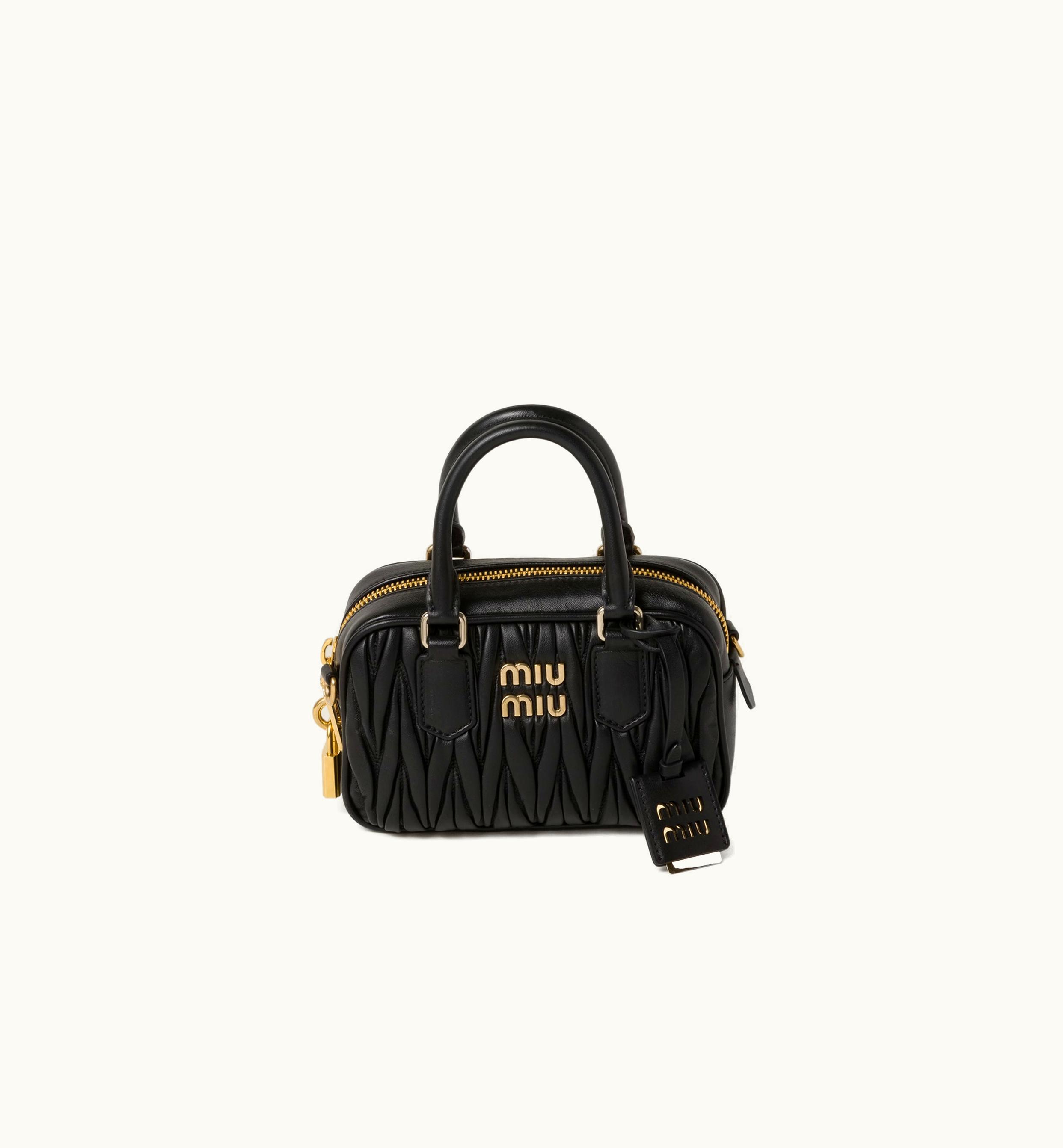 Miu Miu Miu Miu Arcadie Matelassé Nappa Leather Bag Black 5BB123_N88_F0002_V_OOO