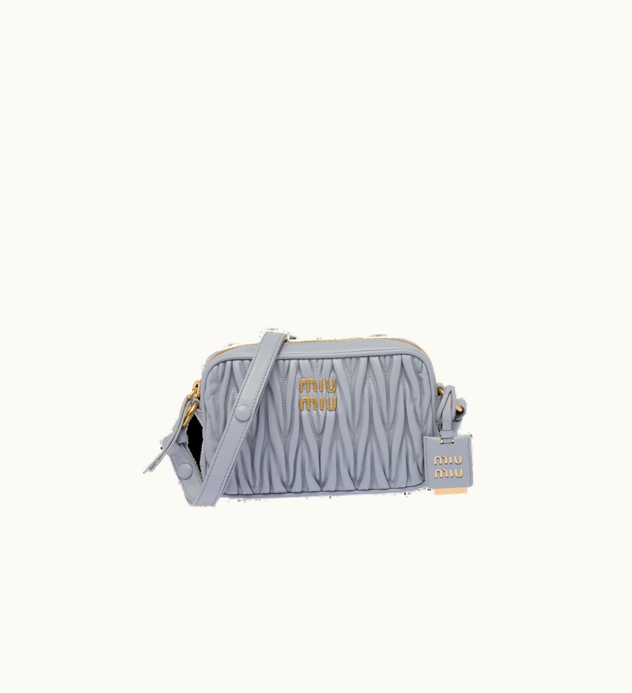 Miu Miu Miu Miu Matelassé Nappa Leather Shoulder Bag Cornflower