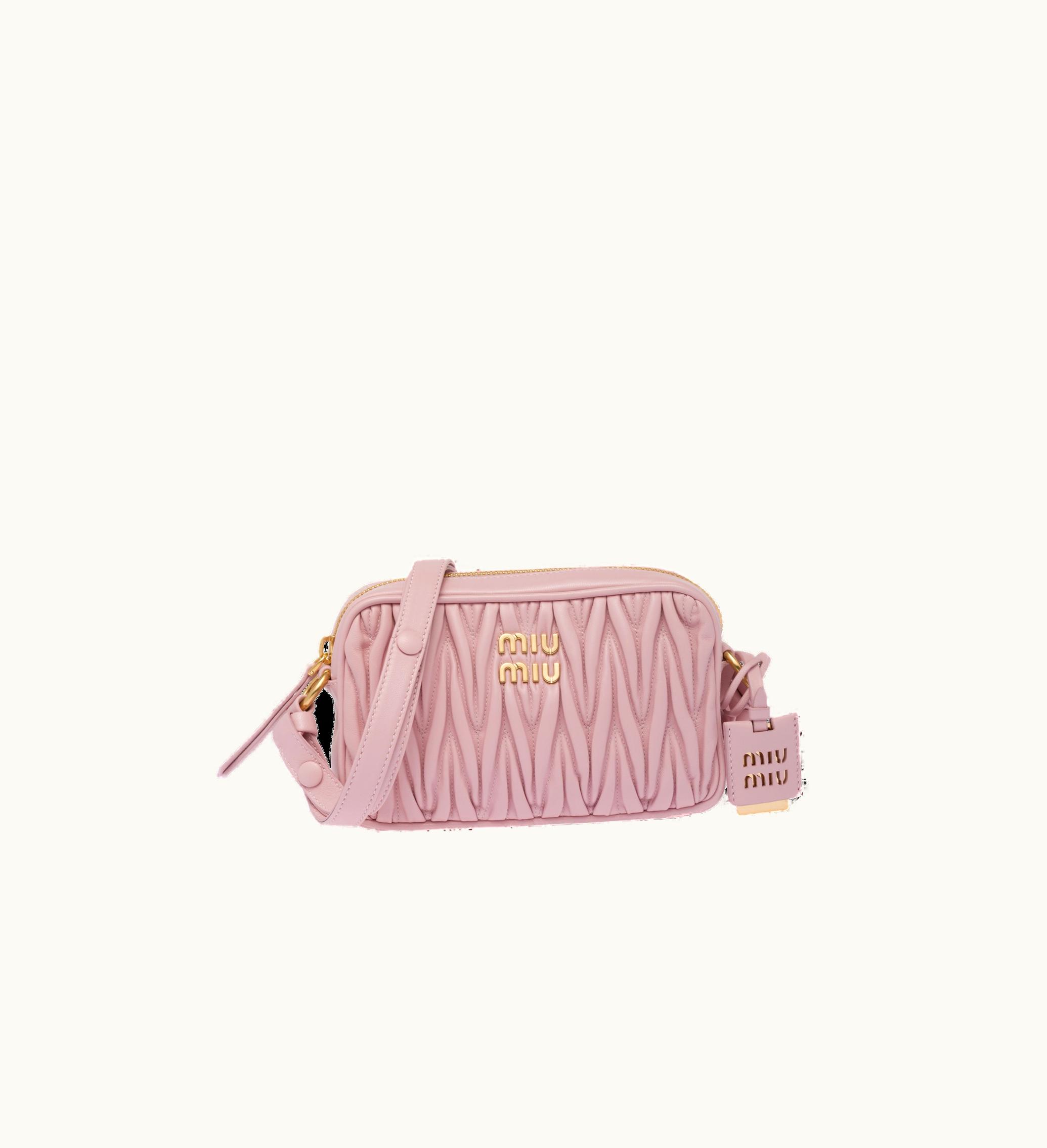Miu Miu Miu Miu Matelassé Nappa Leather Shoulder Bag Alabaster Pink