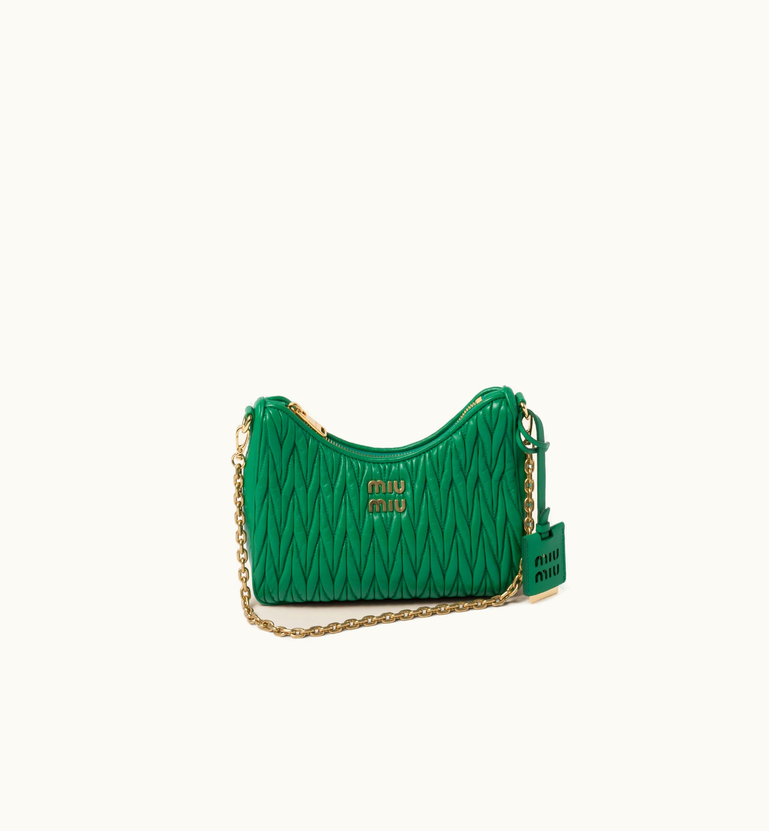 Miu Miu Miu Miu Matelassé Nappa Leather Shoulder Bag Mango