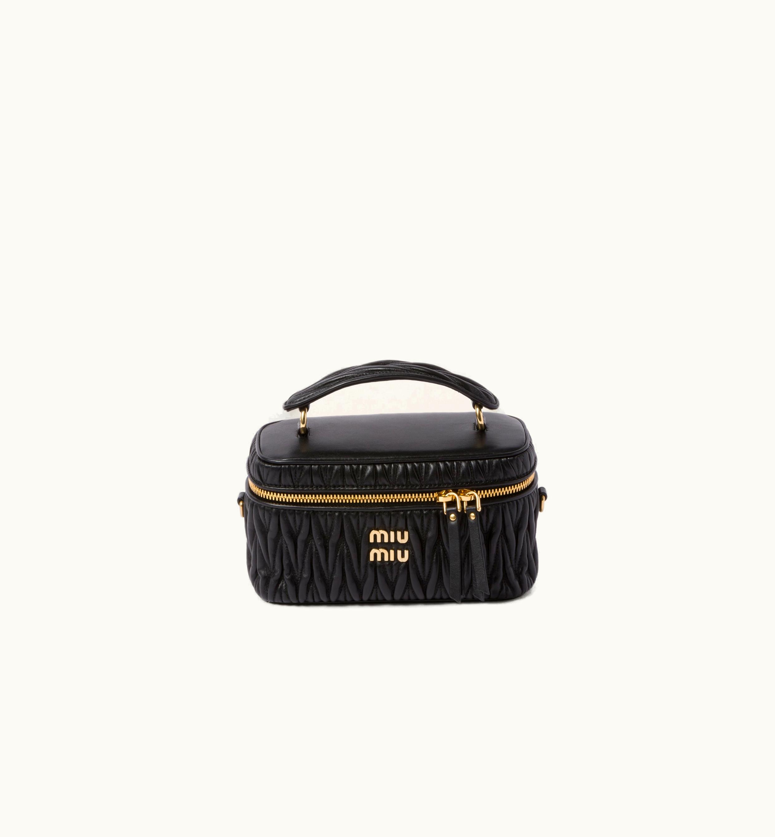 Miu Miu Miu Miu Matelassé Nappa Leather Shoulder Bag Black 5BH226_N88_F0002_V_OOO