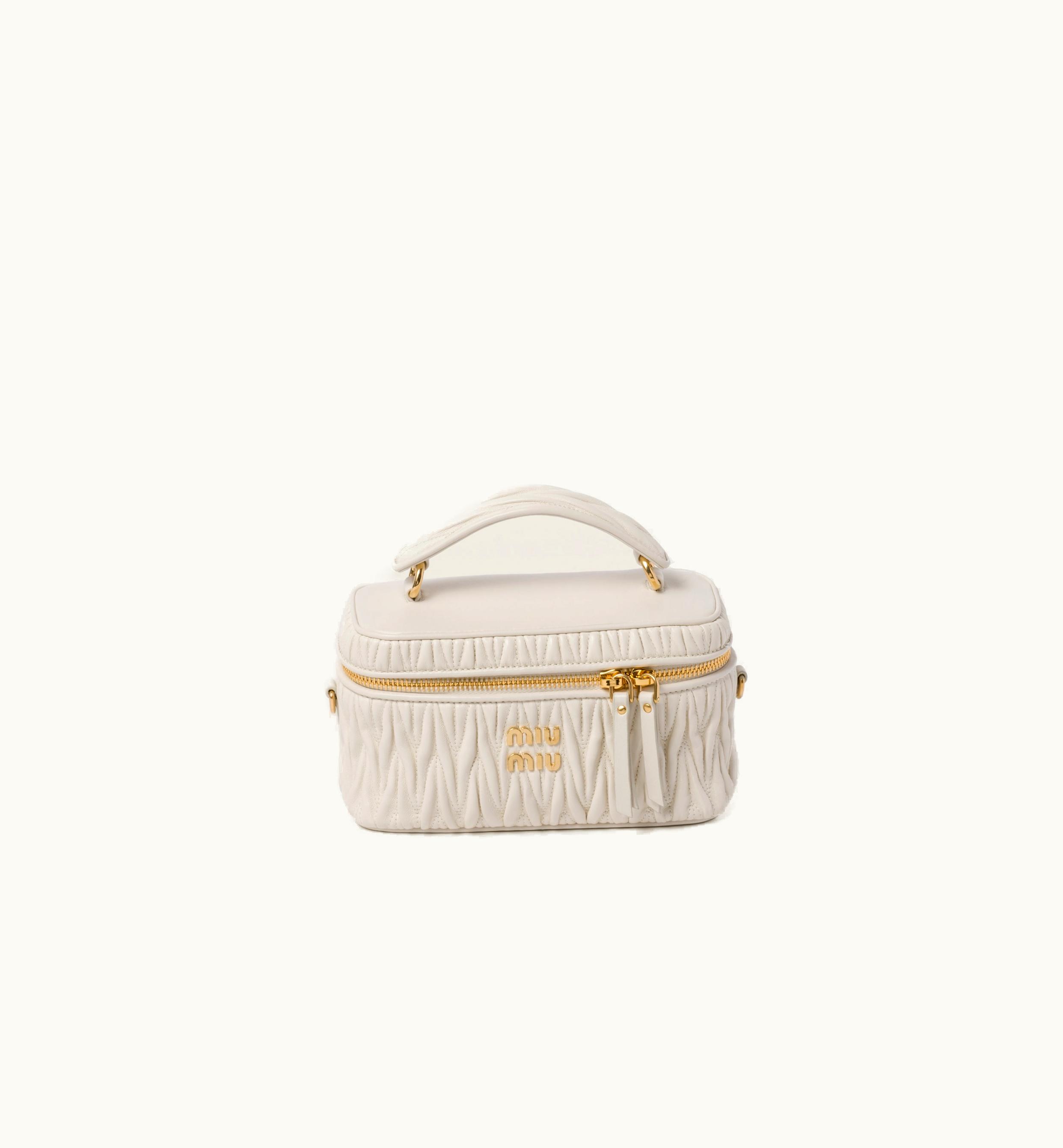 Miu Miu Miu Miu Matelassé Nappa Leather Shoulder Bag White 5BH226_N88_F0009_V_OOO
