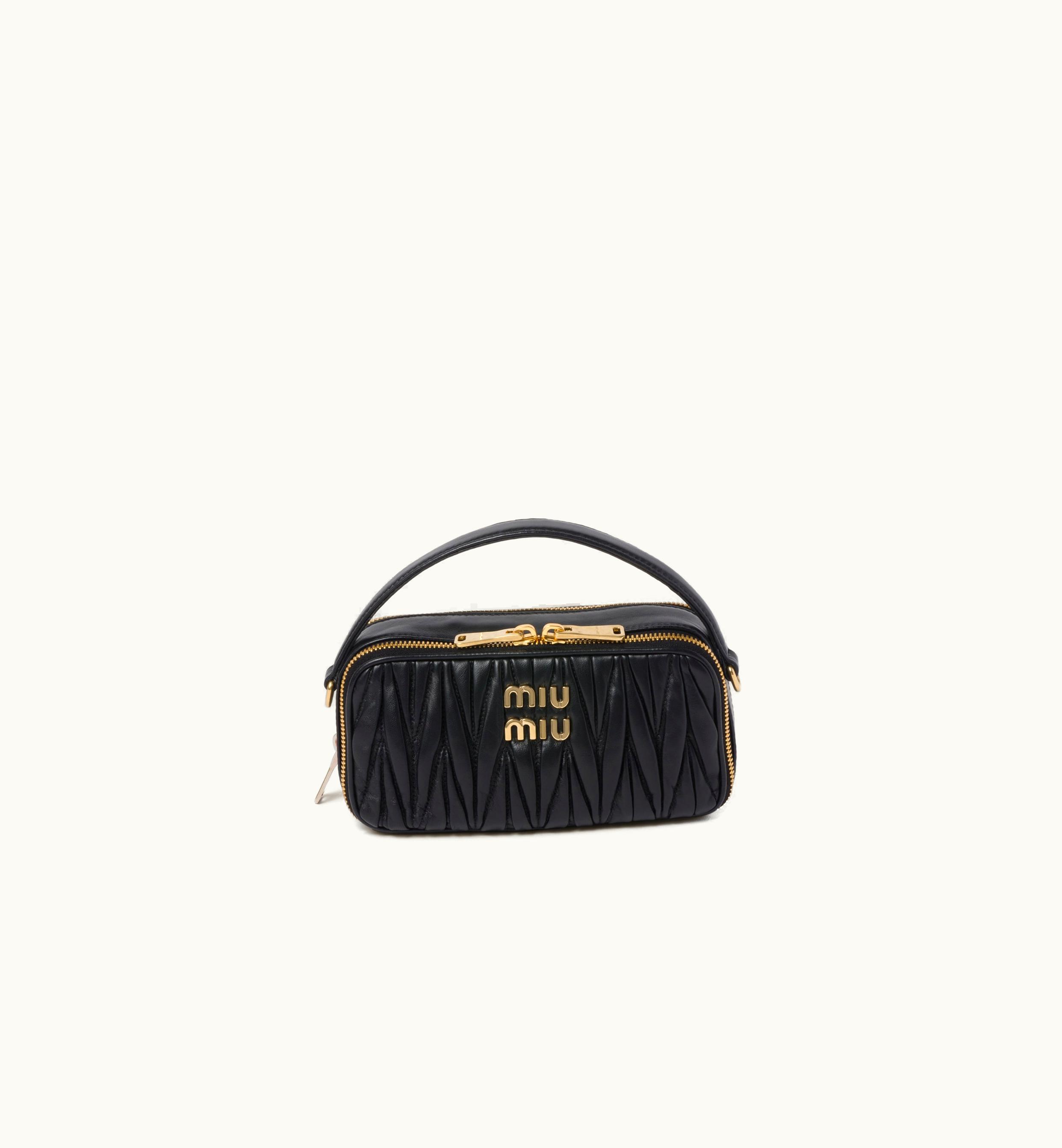 Miu Miu Miu Miu Matelassé Nappa Leather Shoulder Bag Black 5BH229_N88_F0002_V_OOO
