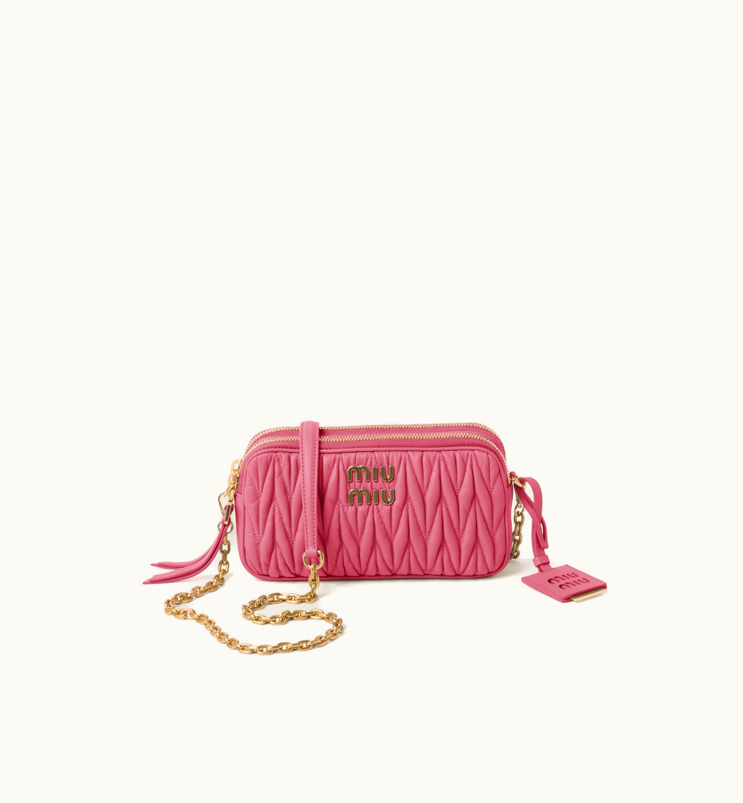 Miu Miu Miu Miu Matelassé Nappa Leather mini-bag Begonia Pink