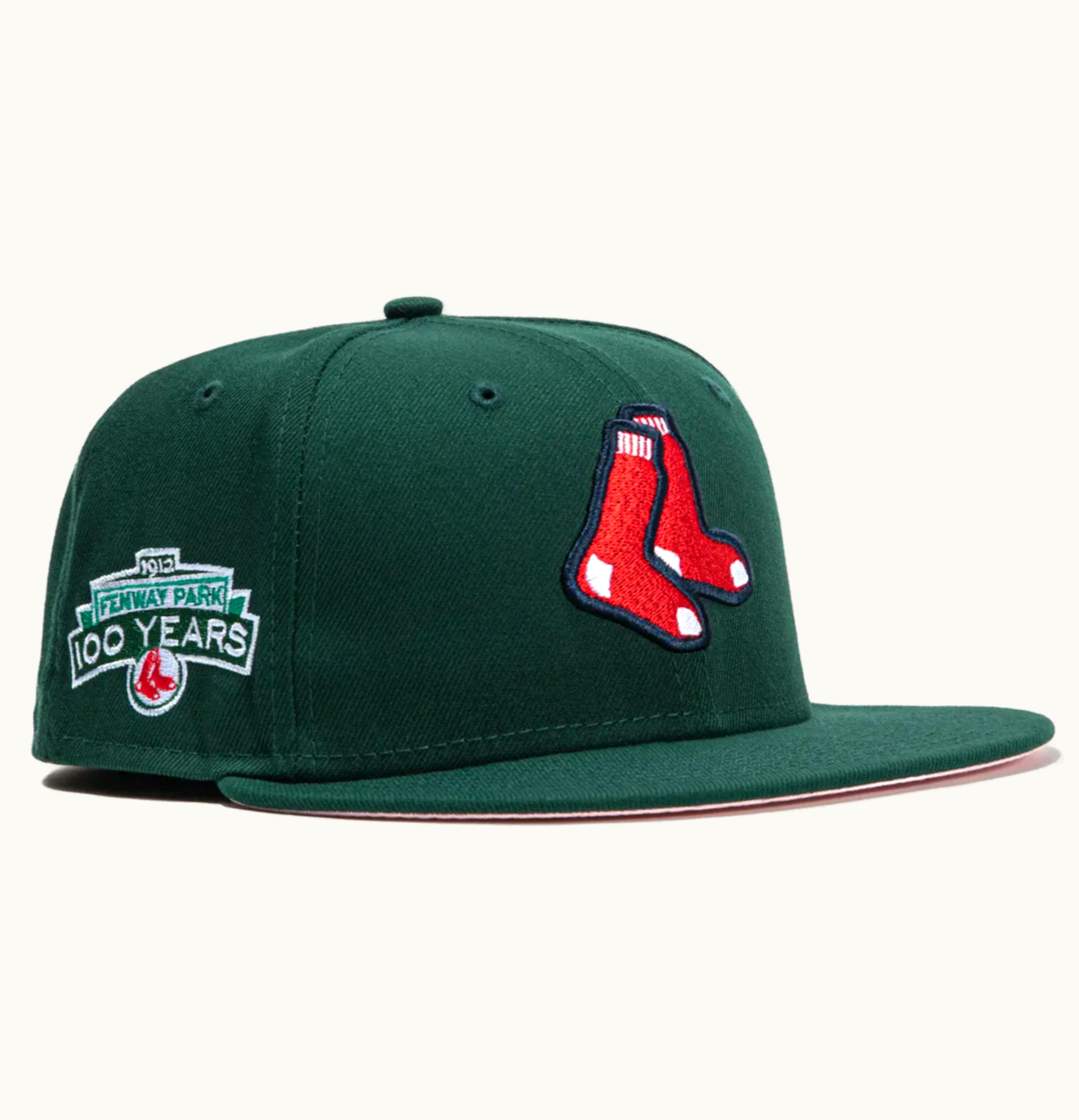 New Era New Era Boston Red Sox Fenway 100th Green Eggs Hat Club Exclusive 59Fifty Fitted Hat Green Pink