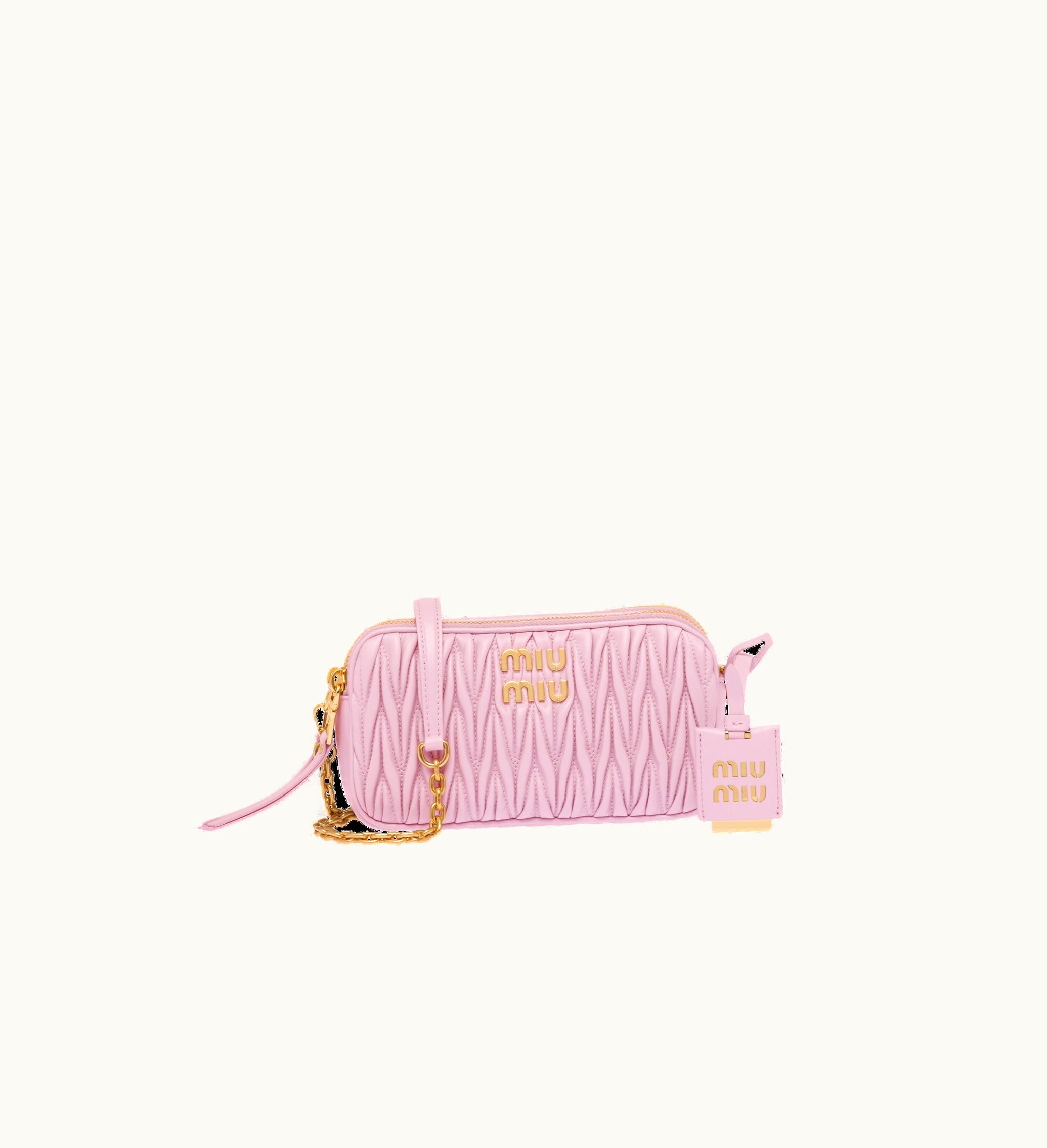 Miu Miu Miu Miu Matelassé Nappa Leather mini-bag Alabaster Pink