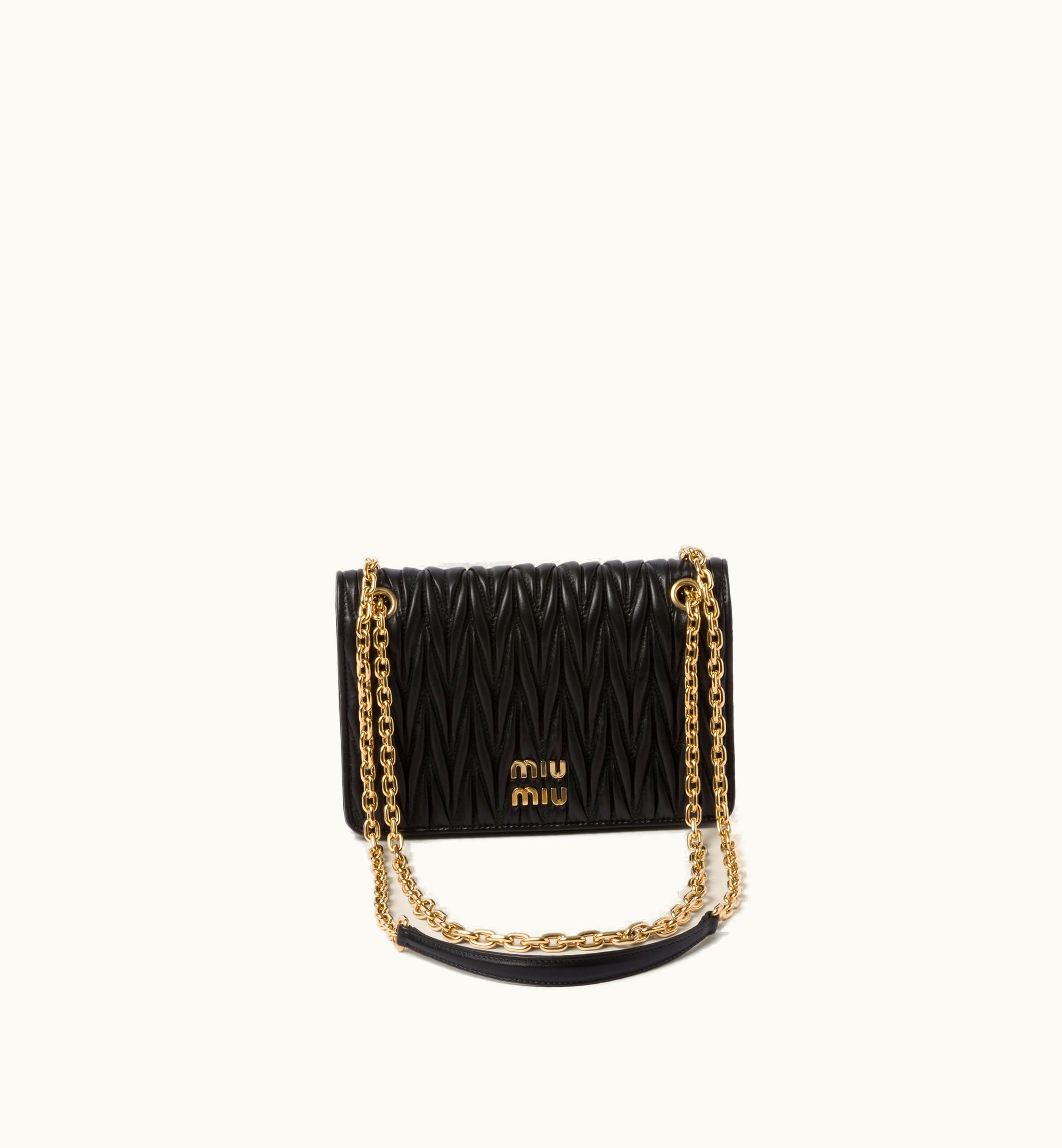Miu Miu Miu Miu Matelassé Nappa Leather Mini-Bag Black Luxe