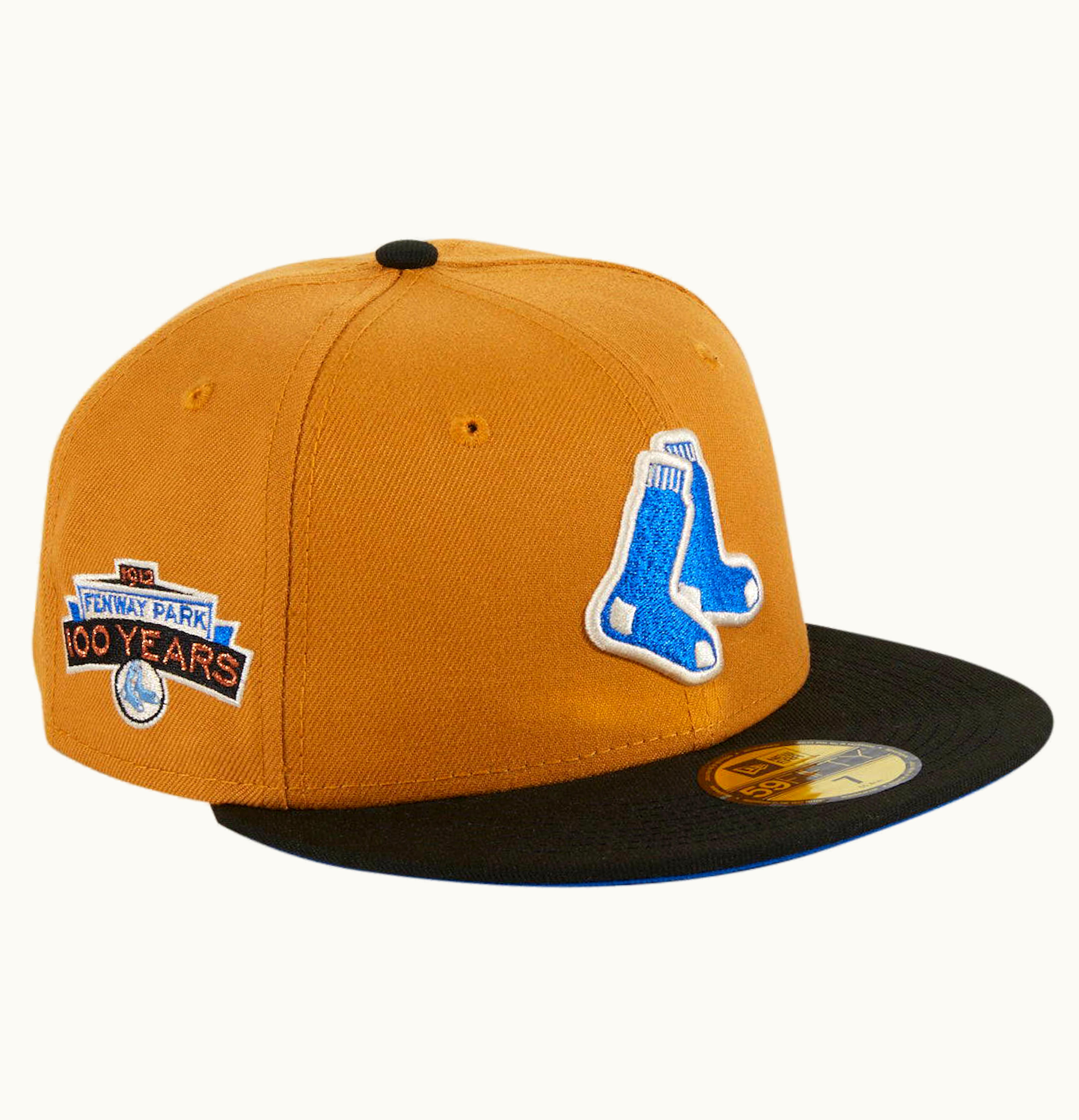 New Era New Era Boston Red Sox Ancient Egypt ALT Fenway 100th Anniversary Hat Club Exclusive 59Fifty Fitted Hat Khaki Black Royal Blue