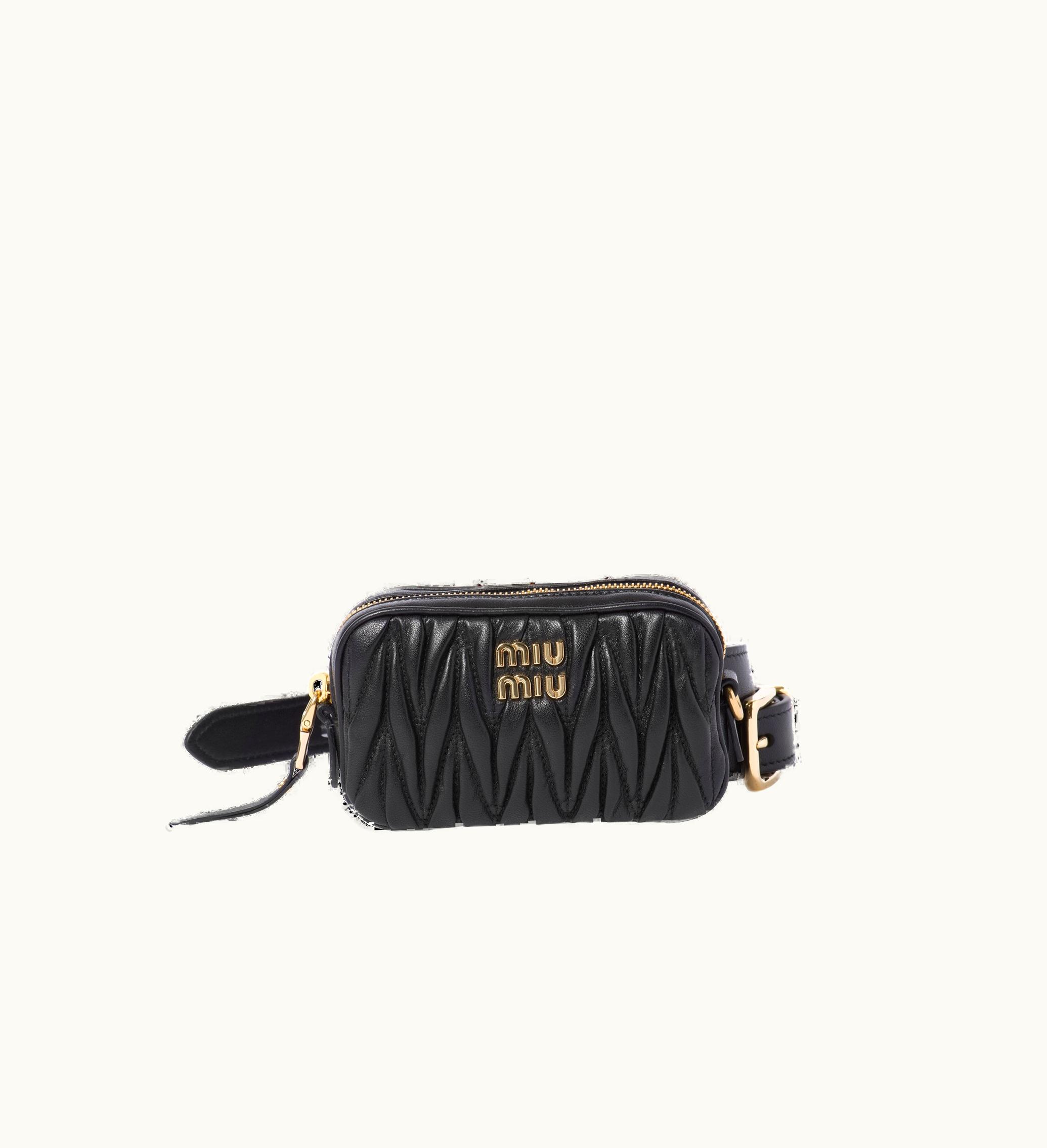 Miu Miu Miu Miu Belt With Matelassé Pouch Black