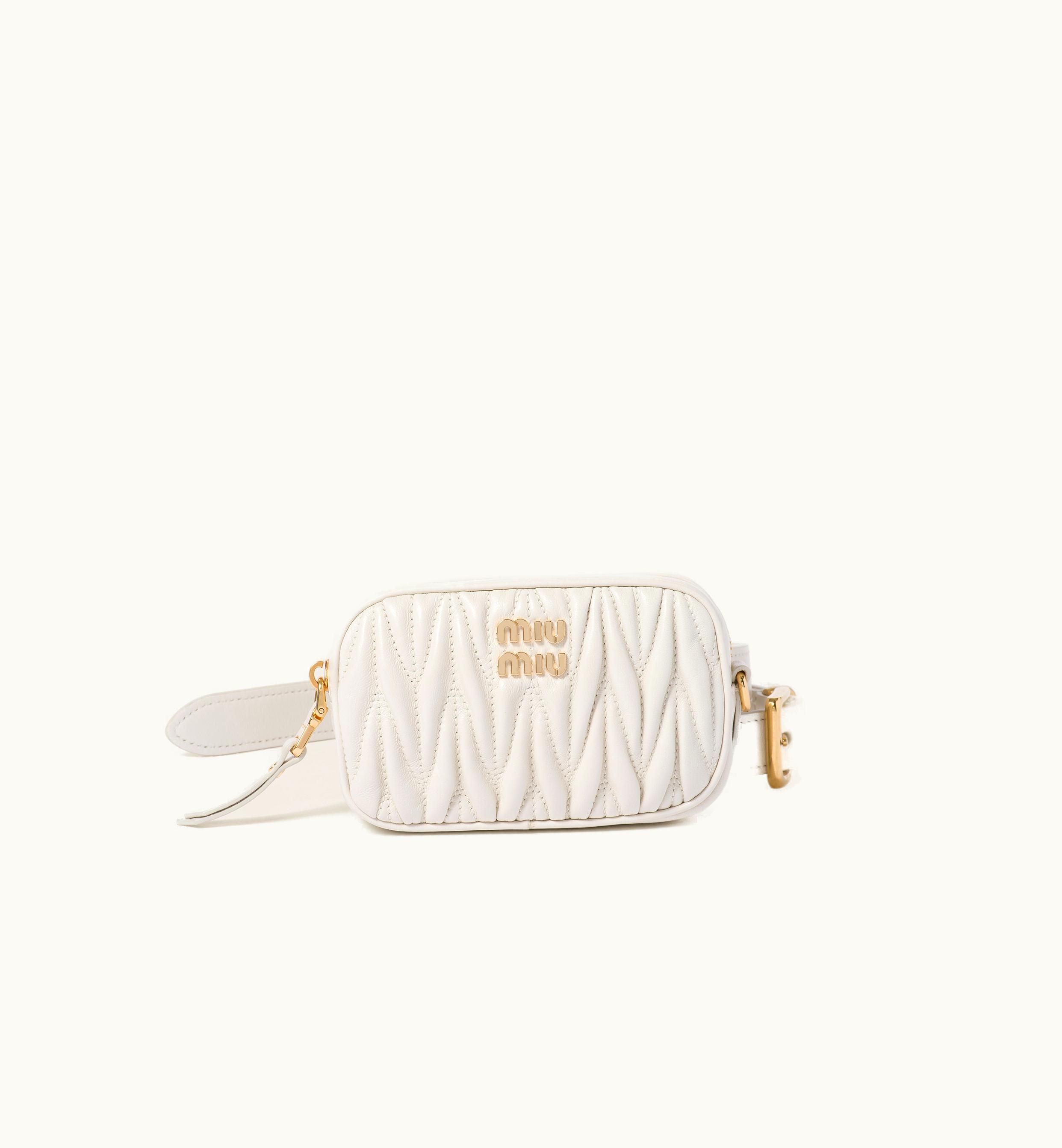 Miu Miu Miu Miu Belt With Matelassé Pouch White