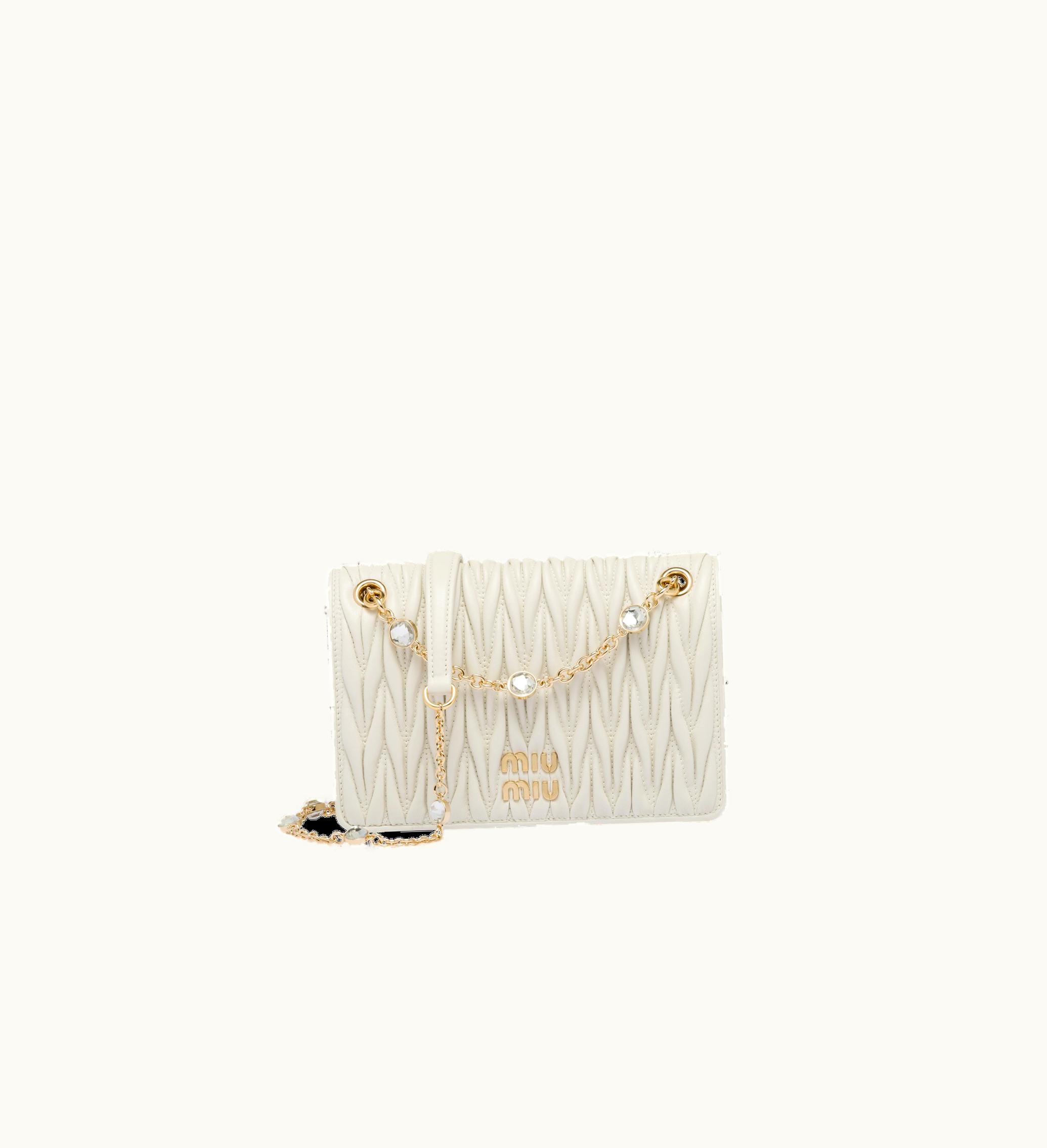 Miu Miu Miu Miu Matelassé Nappa Leather mini-bag White 5BP065_2CE3_F097W_V_OLO