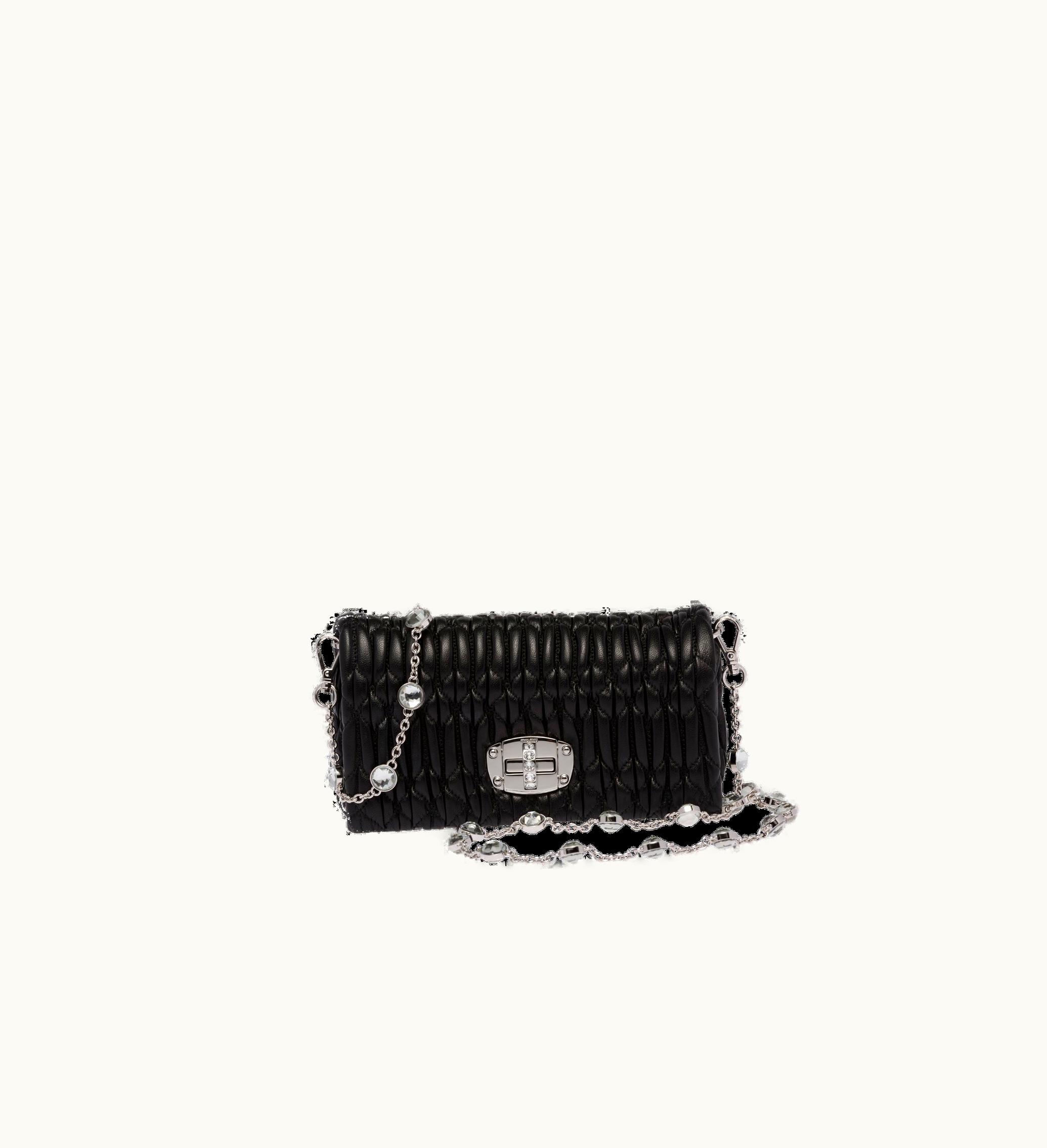 Miu Miu Miu Miu Miu Crystal Nappa Leather And Crystal mini-bag Black