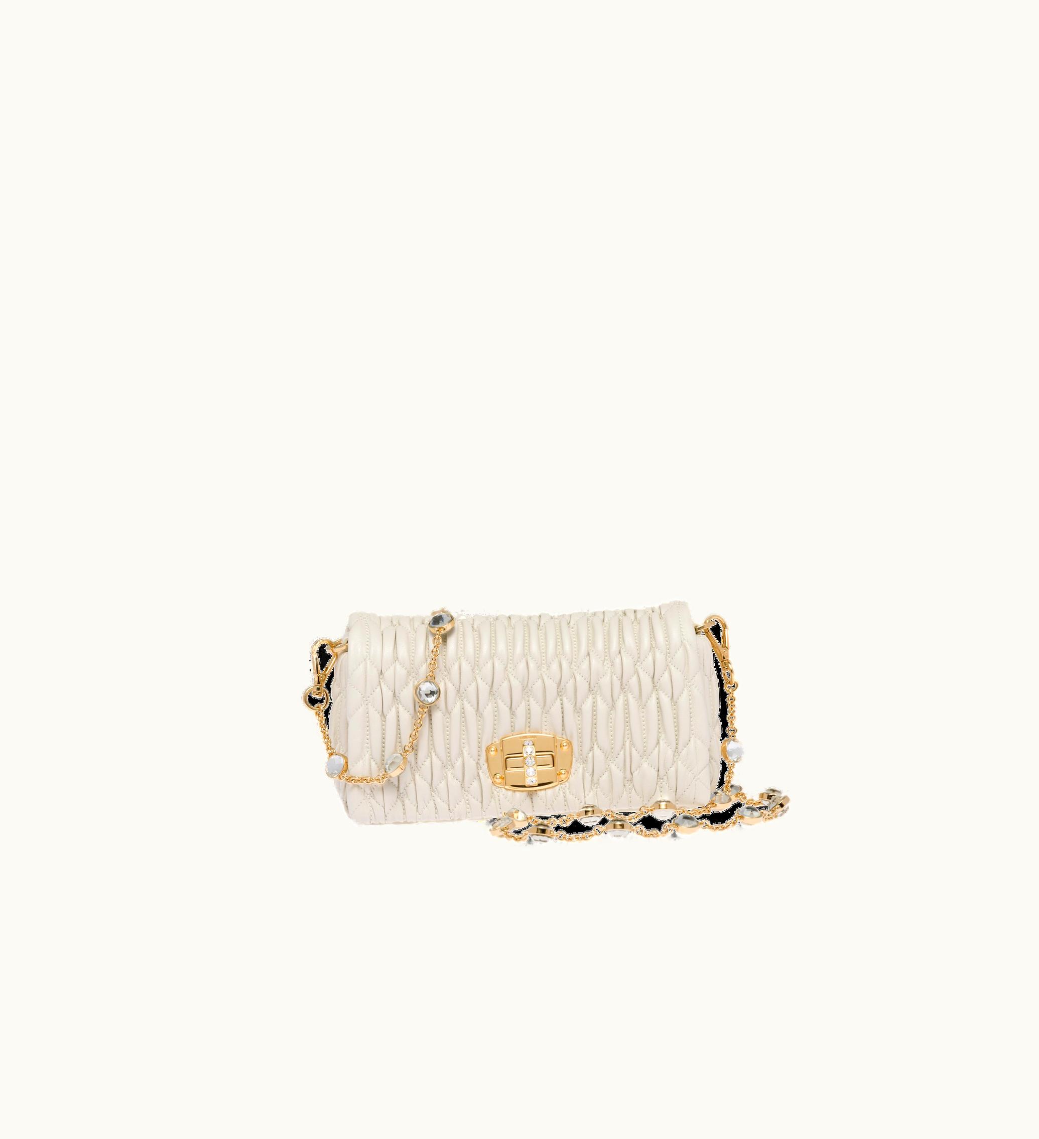 Miu Miu Miu Miu Miu Crystal Nappa Leather And Crystal mini-bag White